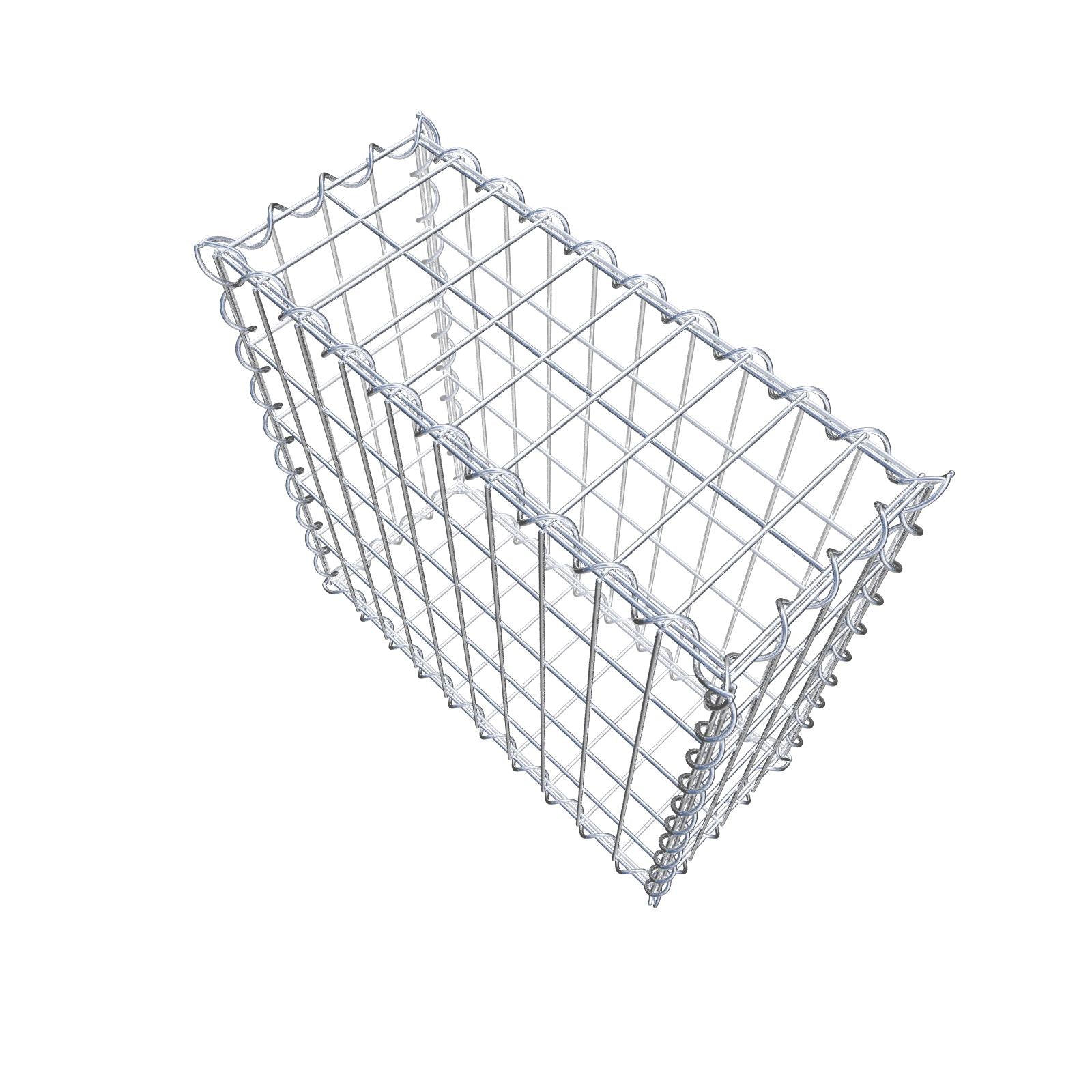 Gabion 50 cm x 50 cm x 20 cm (L x H x D), maskestørrelse 5 cm x 10 cm, spiral