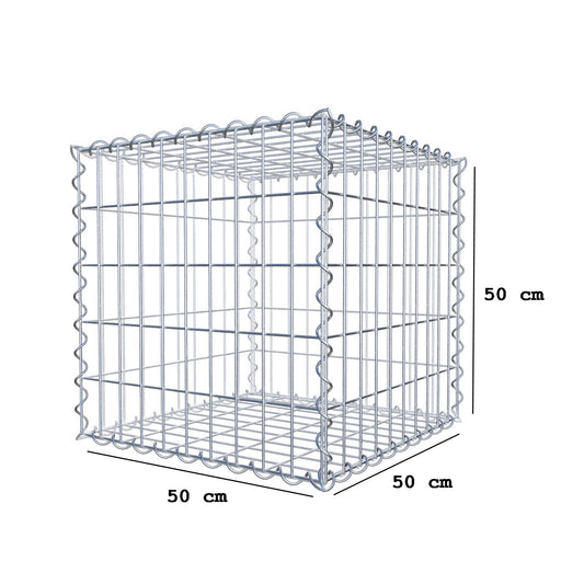 Gabion 50 cm x 50 cm x 50 cm (L x H x P), mailles 5 cm x 10 cm, spirale