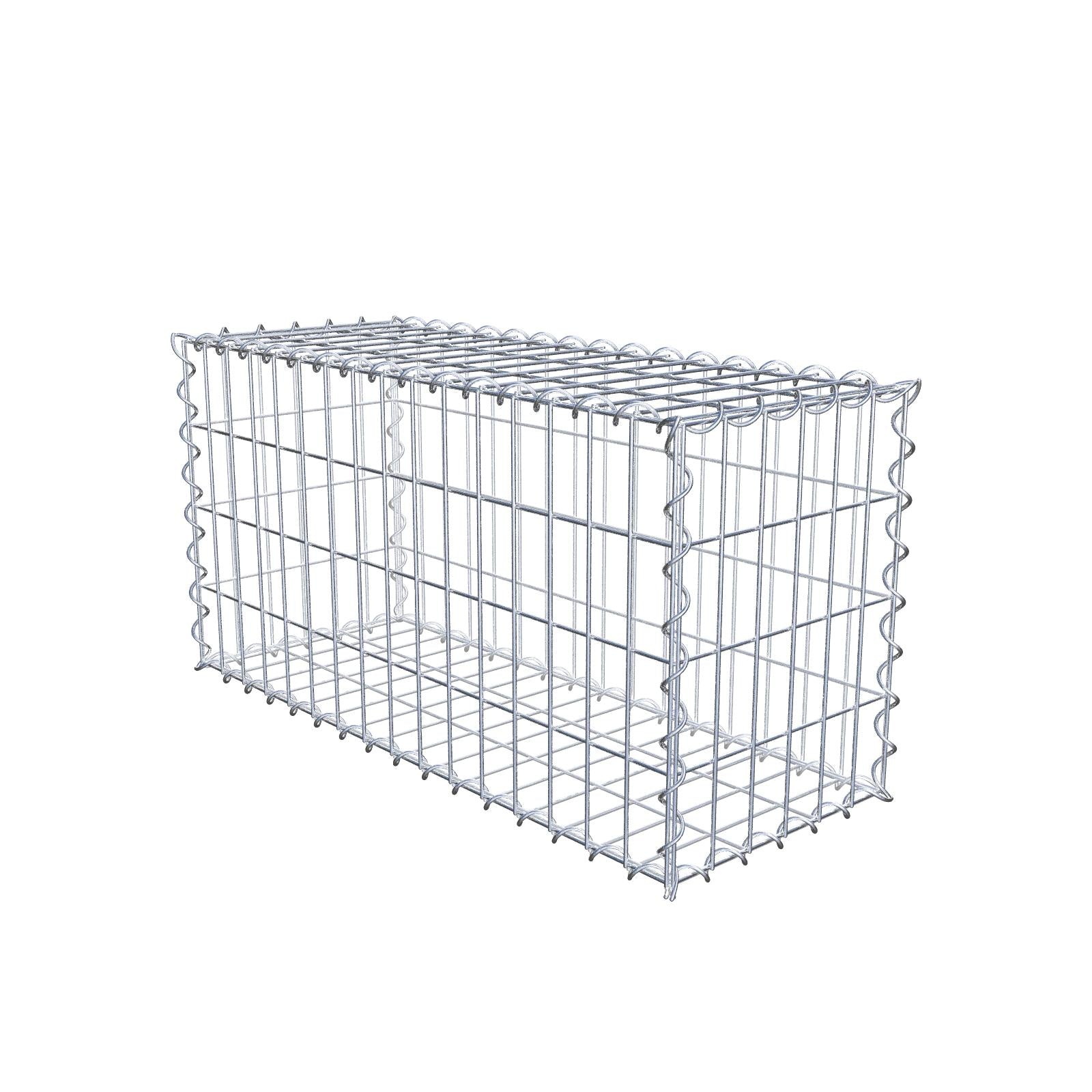 Schanskorf 80 cm x 40 cm x 30 cm (L x H x D), maaswijdte 5 cm x 10 cm, spiraalvormig