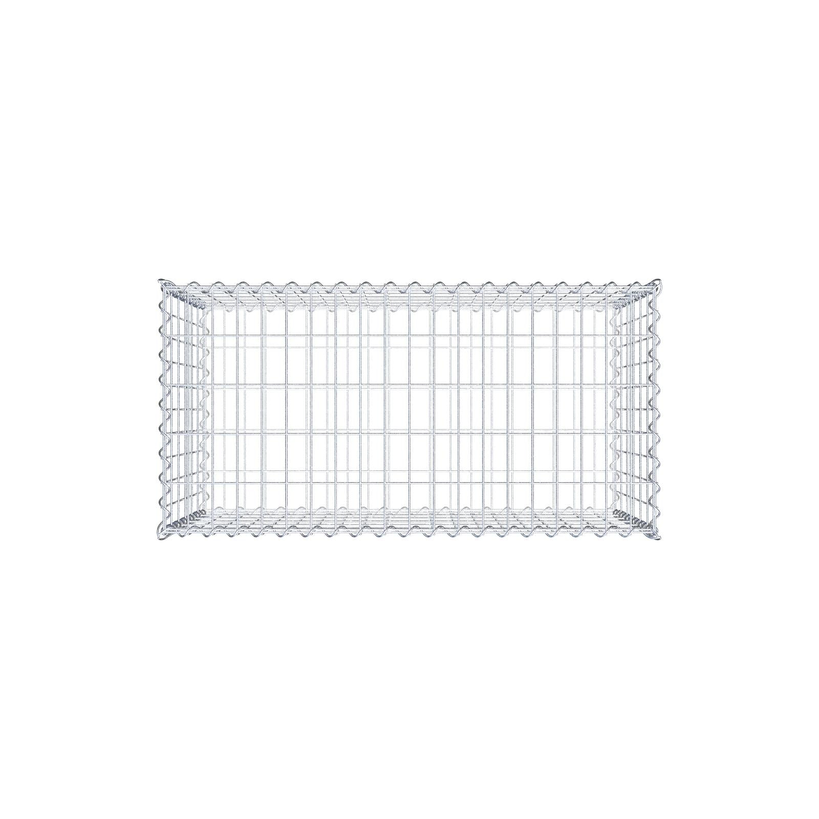 Schanskorf 100 cm x 60 cm x 50 cm (L x H x D), maaswijdte 5 cm x 10 cm, spiraalvormig