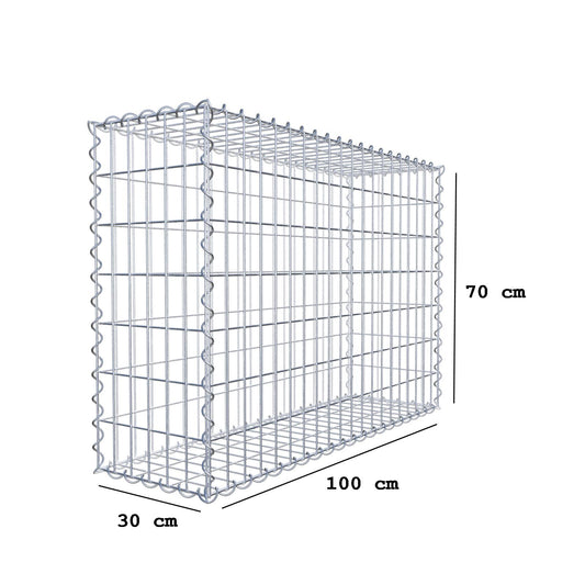 Gabion 100 cm x 70 cm x 30 cm (L x H x D), mesh size 5 cm x 10 cm, spiral