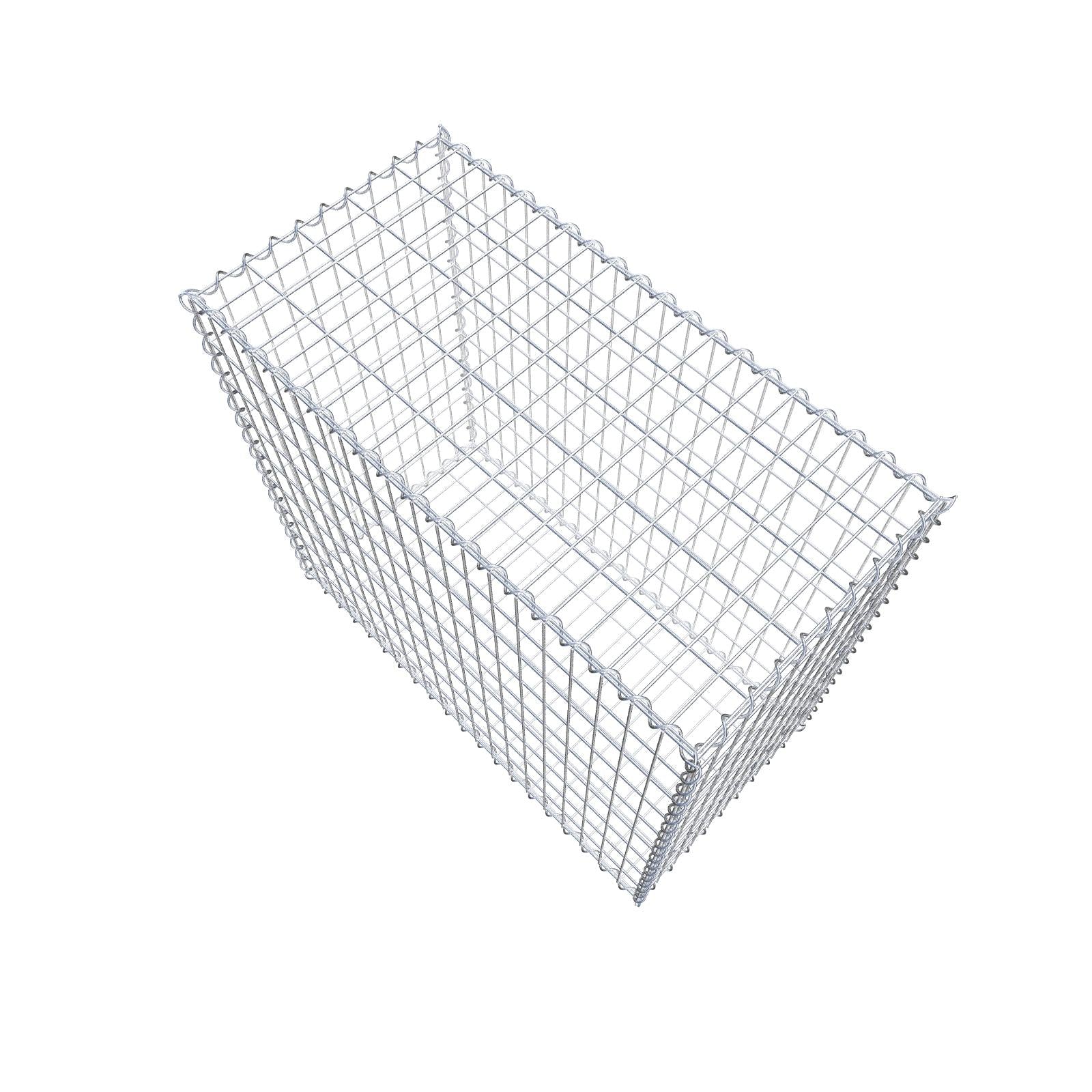 Gabbione 100 cm x 90 cm x 50 cm (L x H x P), maglia 5 cm x 10 cm, spirale