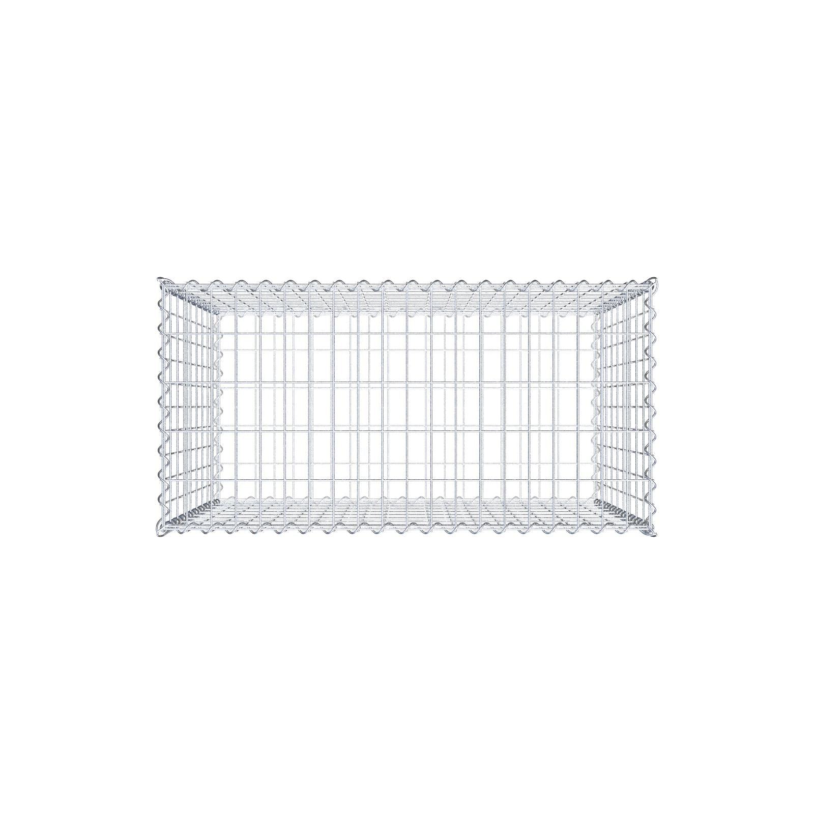 Gabbione 100 cm x 90 cm x 50 cm (L x H x P), maglia 5 cm x 10 cm, spirale
