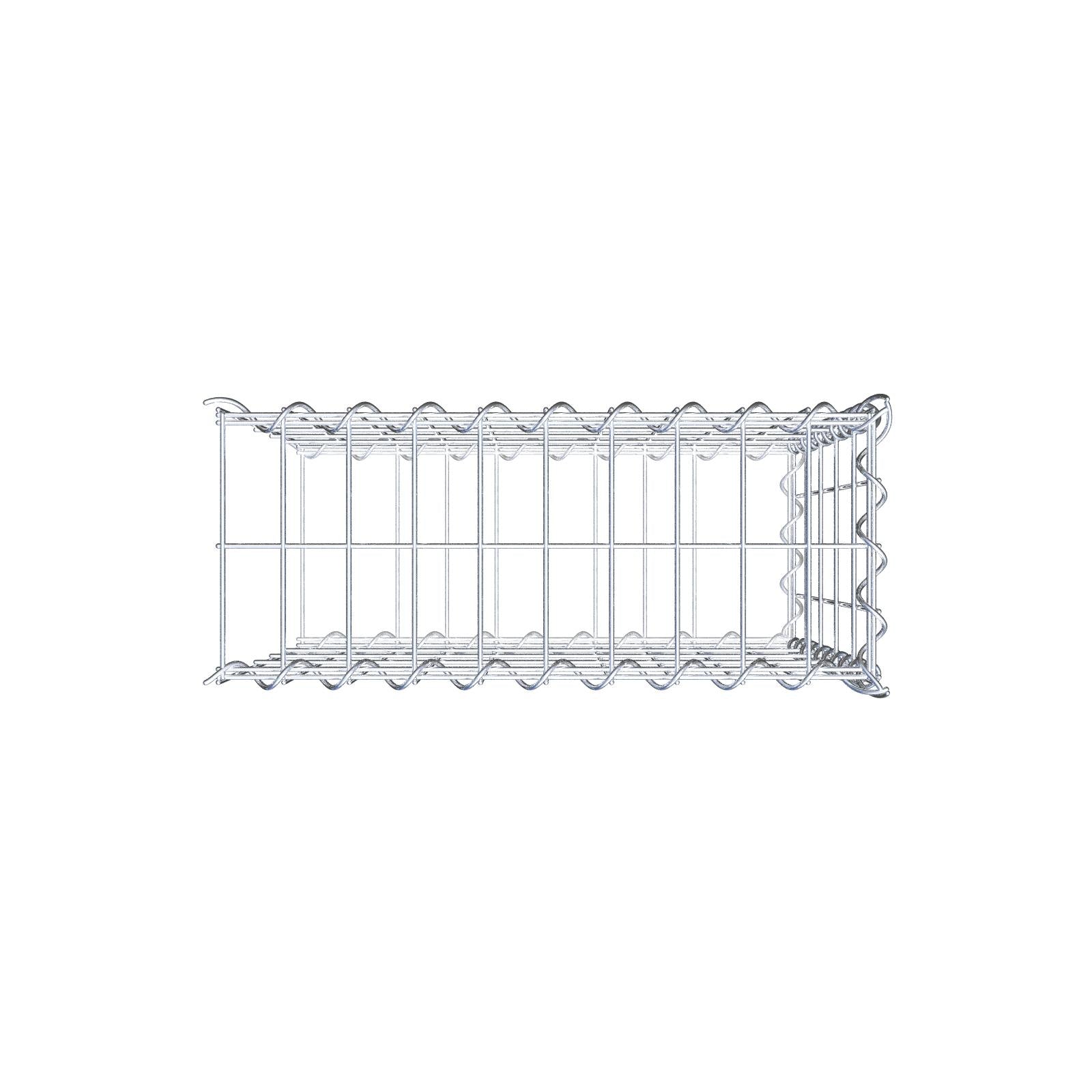 Gabion rapporté type 2 50 cm x 50 cm x 20 cm (L x H x P), mailles 5 cm x 10 cm, spirale