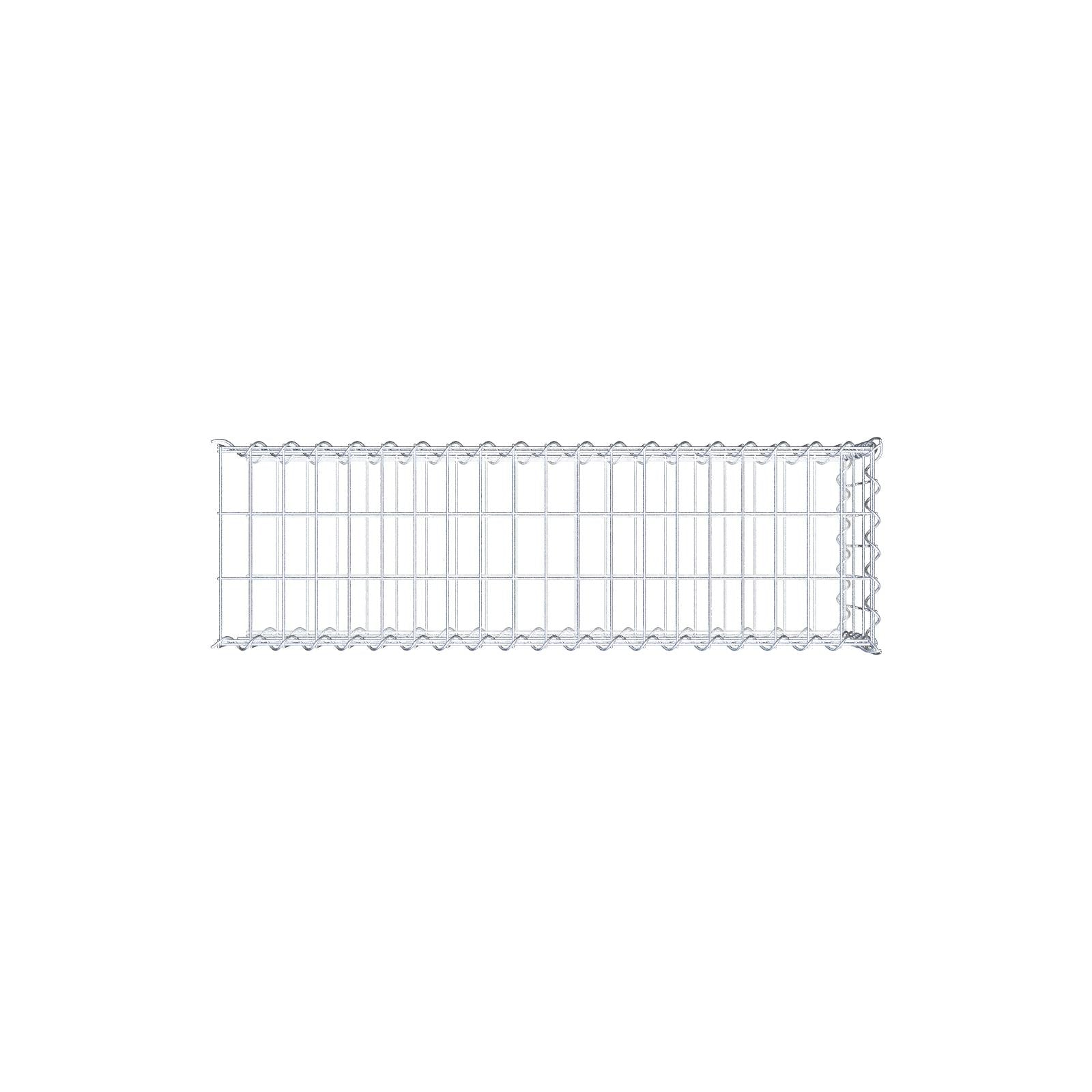 Gabião tipo 2 100 cm x 30 cm x 30 cm (C x A x P), malhagem 5 cm x 10 cm, espiral