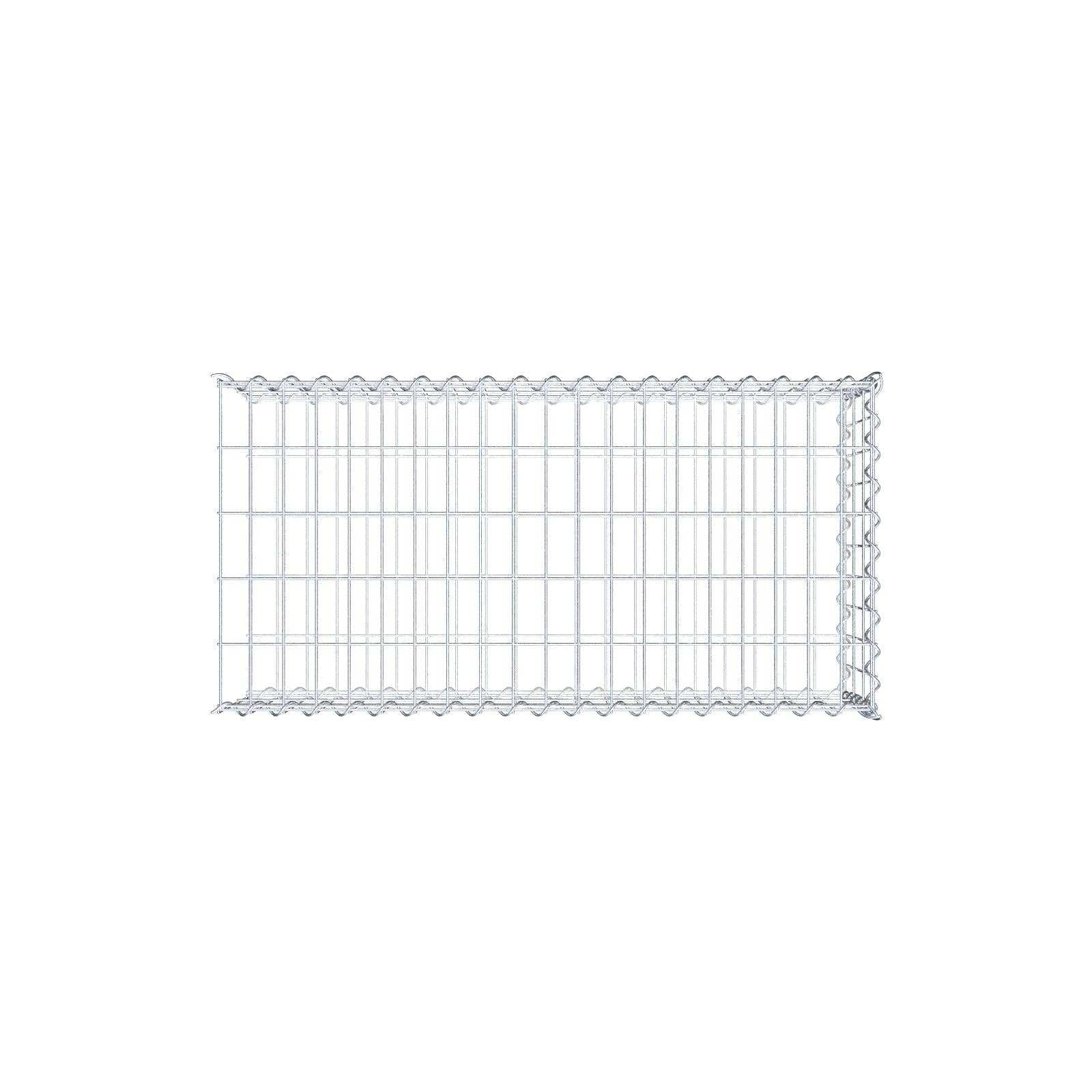 Aangegroeide schanskorf type 2 100 cm x 30 cm x 50 cm (L x H x D), maaswijdte 5 cm x 10 cm, spiraal