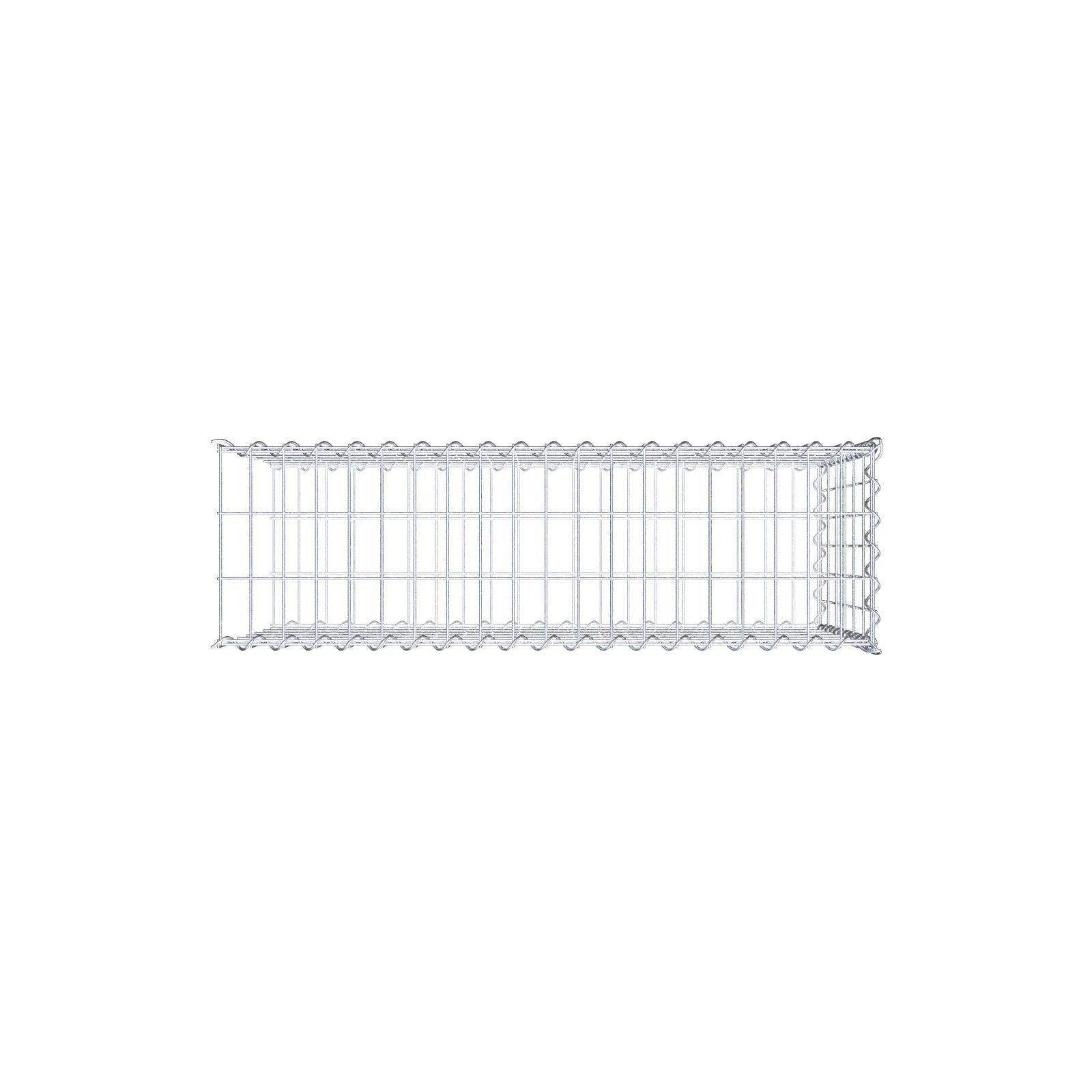 Gavión adulto tipo 2 100 cm x 60 cm x 30 cm (largo x alto x profundidad), tamaño de malla 5 cm x 10 cm, espiral