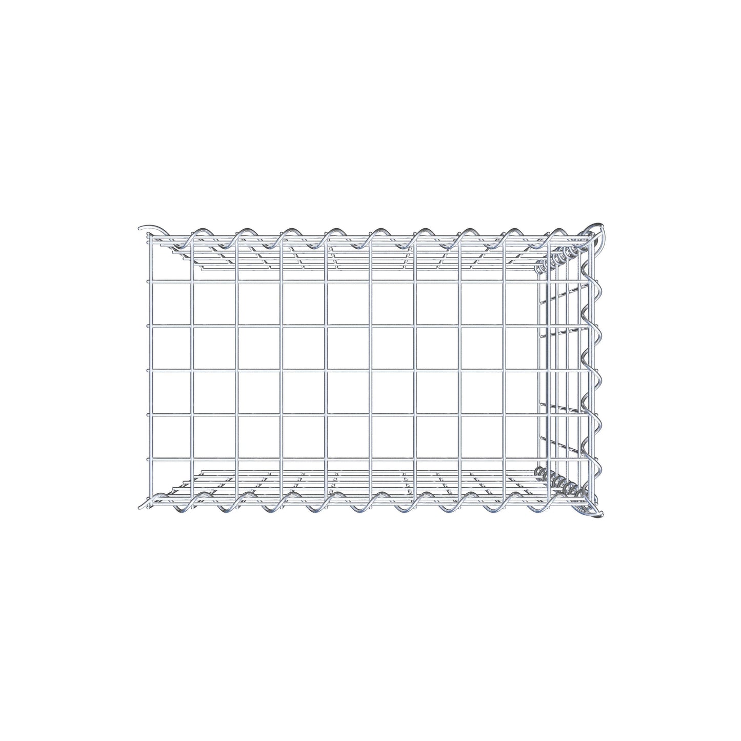Opvokset gabion type 4 50 cm x 50 cm x 30 cm (L x H x D), maskestørrelse 5 cm x 10 cm, spiral