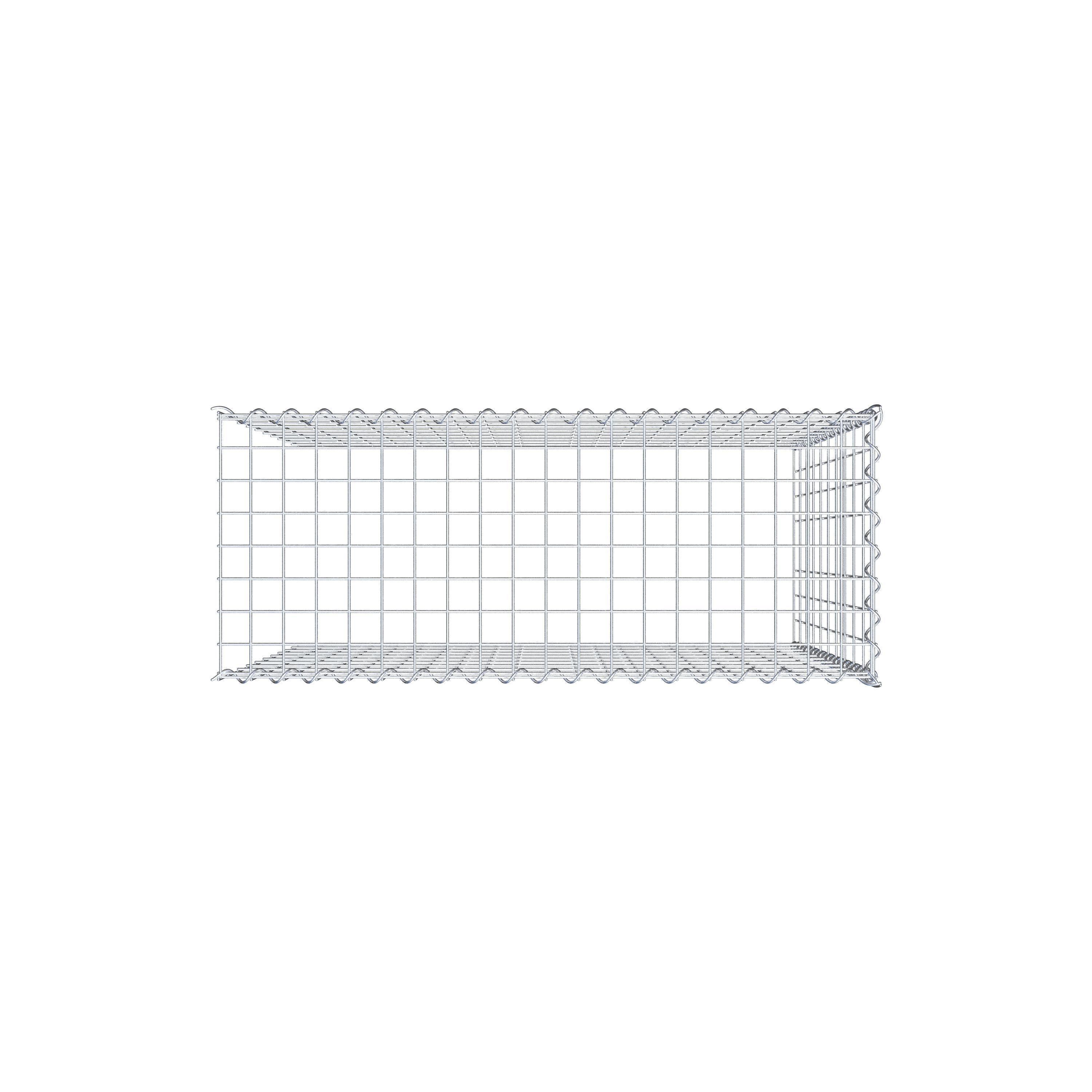 Gabião tipo 4 100 cm x 100 cm x 40 cm (C x A x P), malhagem 5 cm x 10 cm, espiral