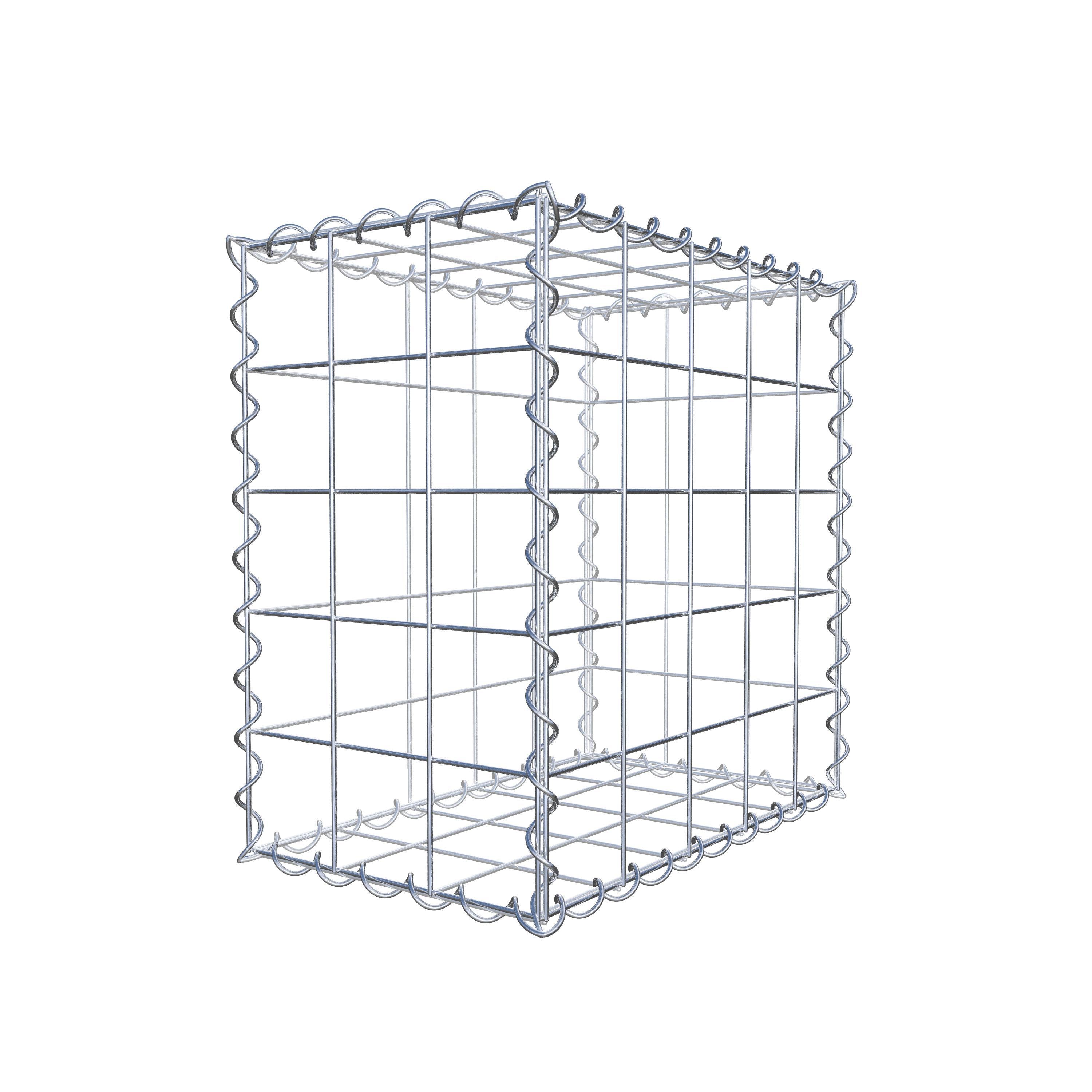 Gabião 50 cm x 50 cm x 30 cm (C x A x P), malhagem 10 cm x 10 cm, espiral