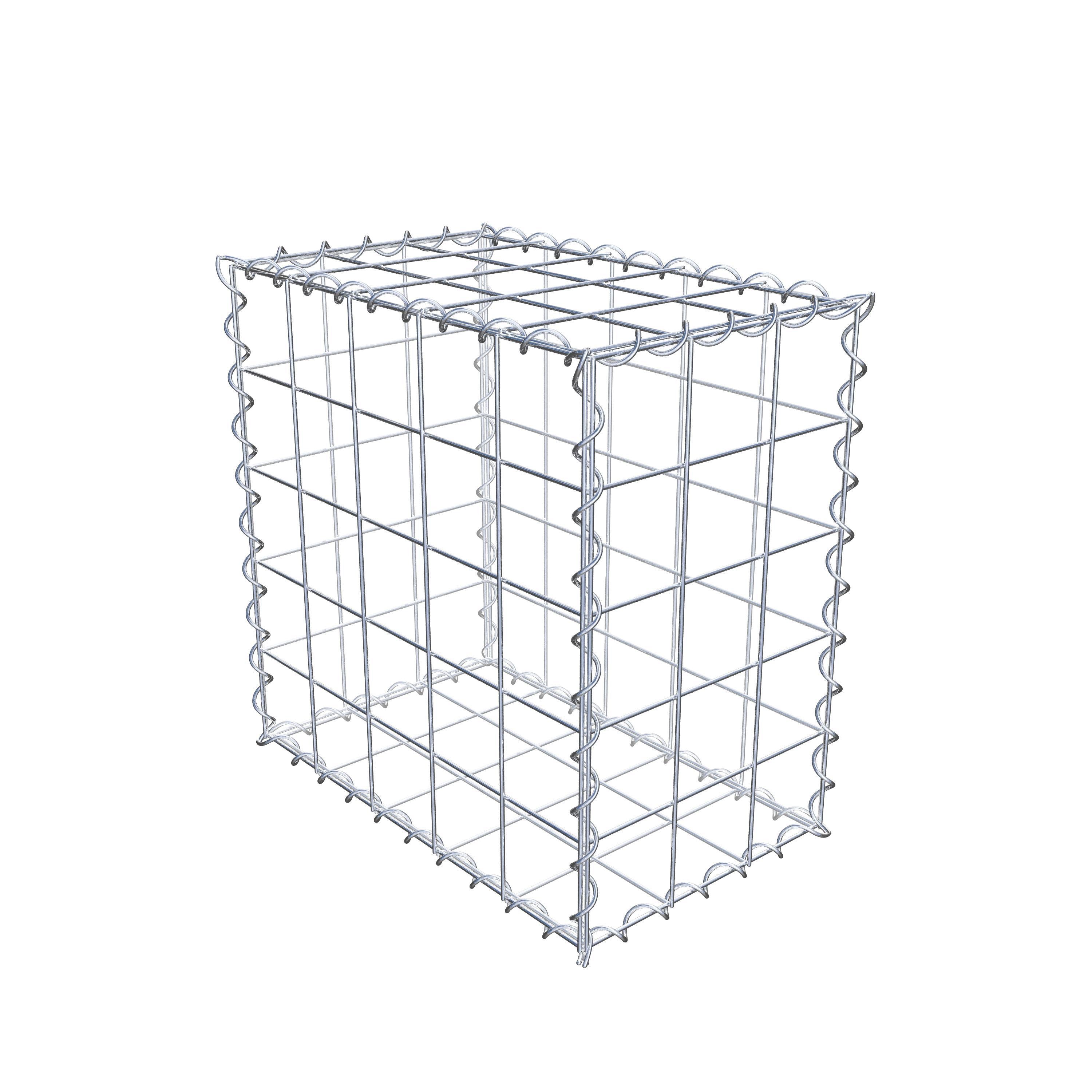 Gabião 50 cm x 50 cm x 30 cm (C x A x P), malhagem 10 cm x 10 cm, espiral