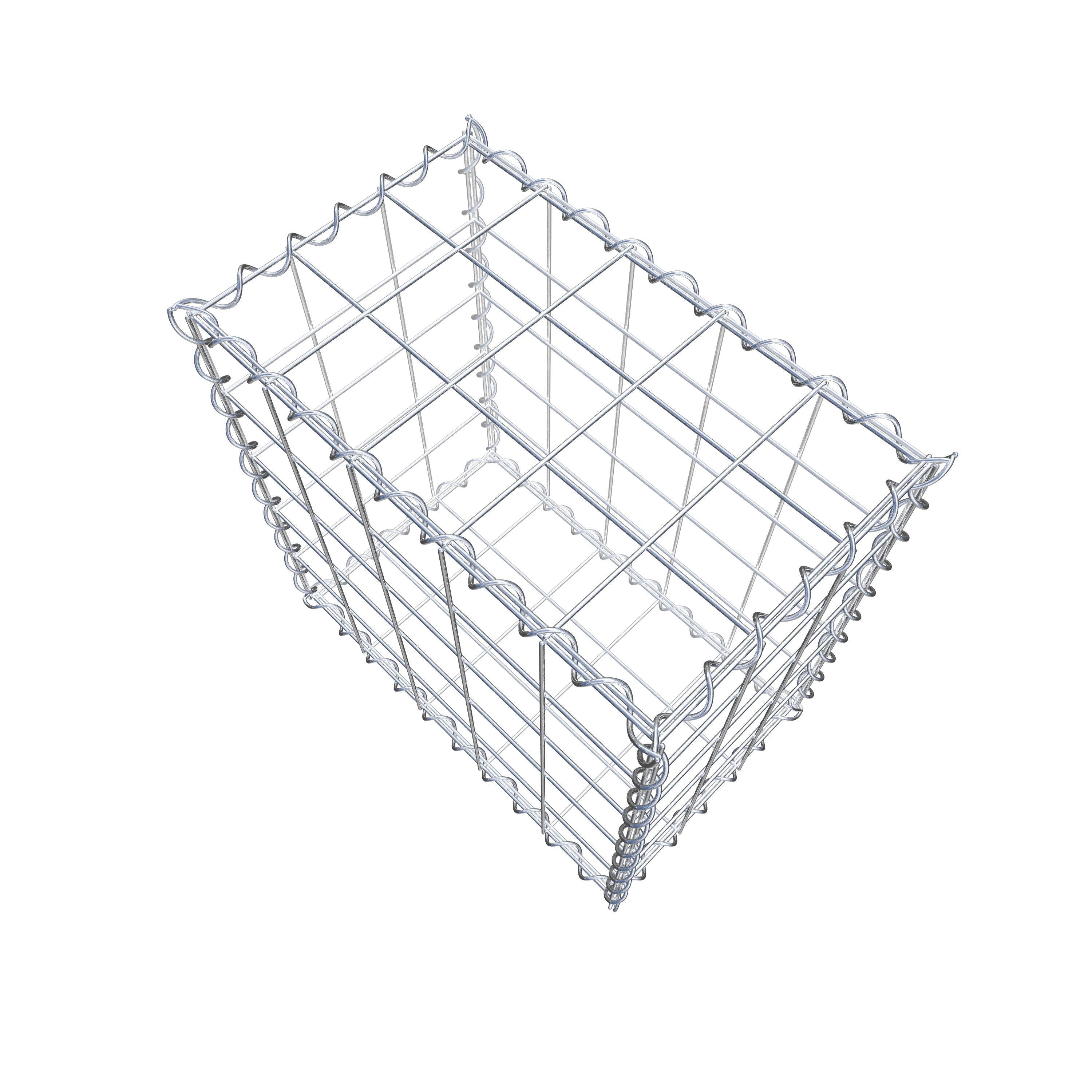 Gabião 50 cm x 50 cm x 30 cm (C x A x P), malhagem 10 cm x 10 cm, espiral