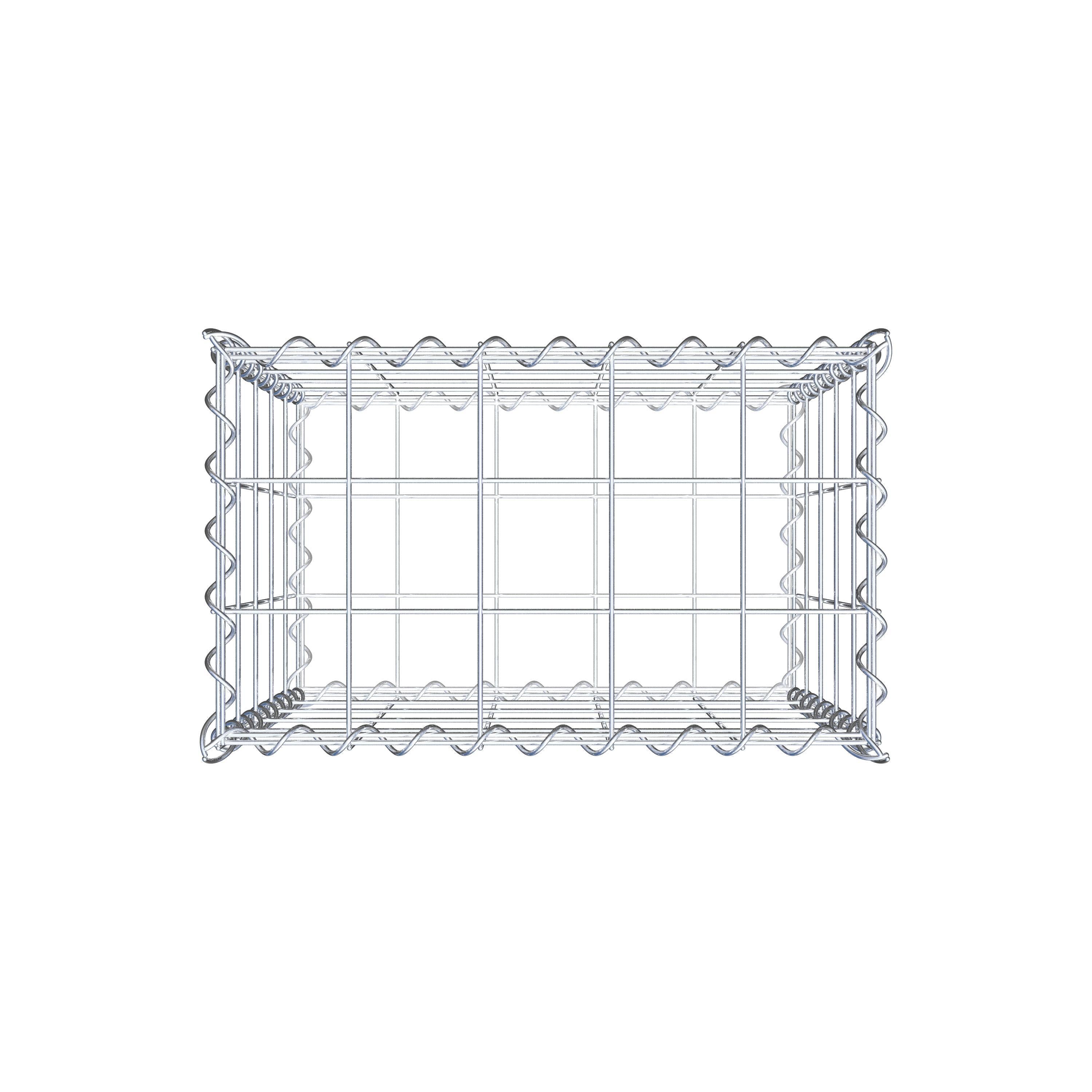 Gabião 50 cm x 50 cm x 30 cm (C x A x P), malhagem 10 cm x 10 cm, espiral