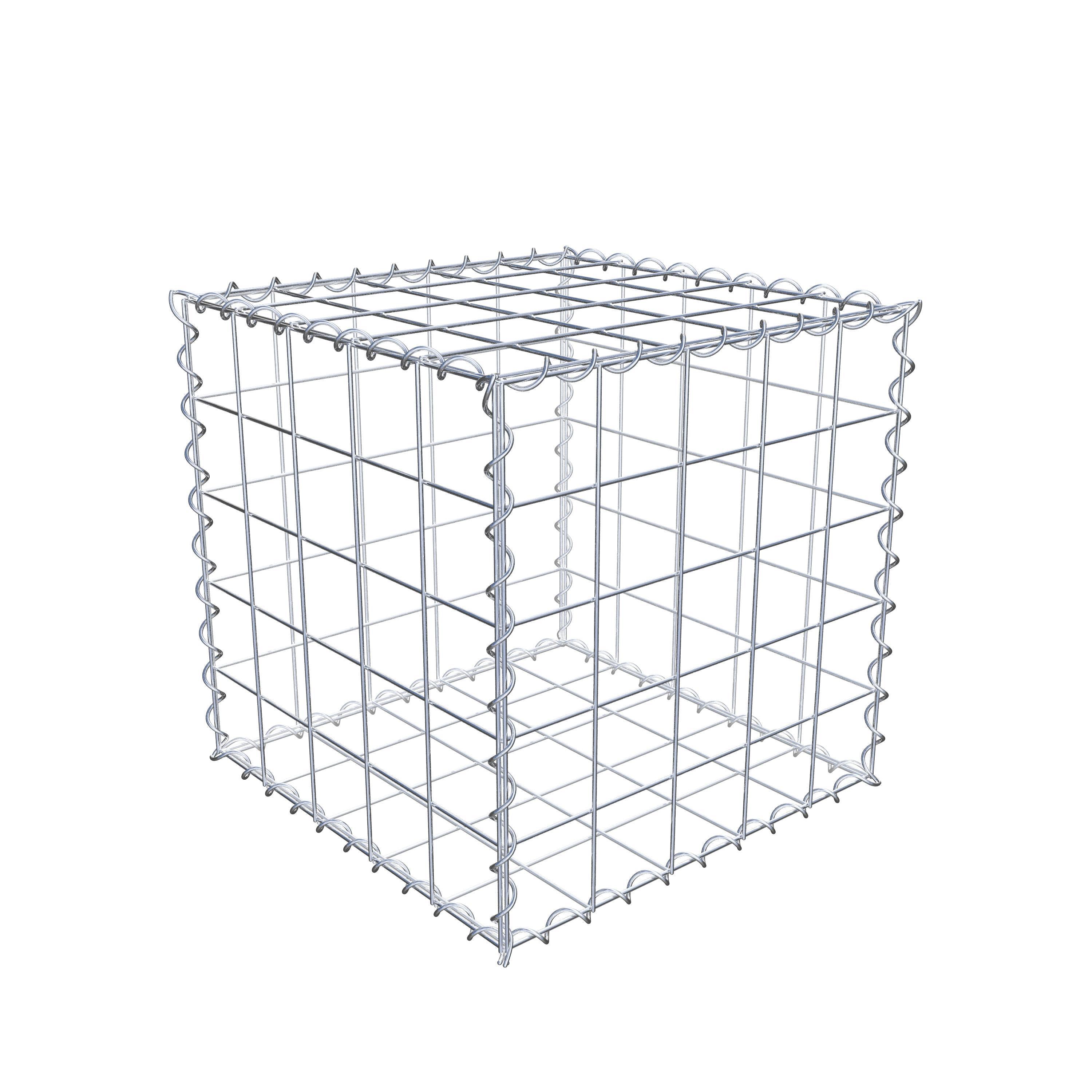 Gabion 50 cm x 50 cm x 50 cm (L x H x P), mailles 10 cm x 10 cm, spirale
