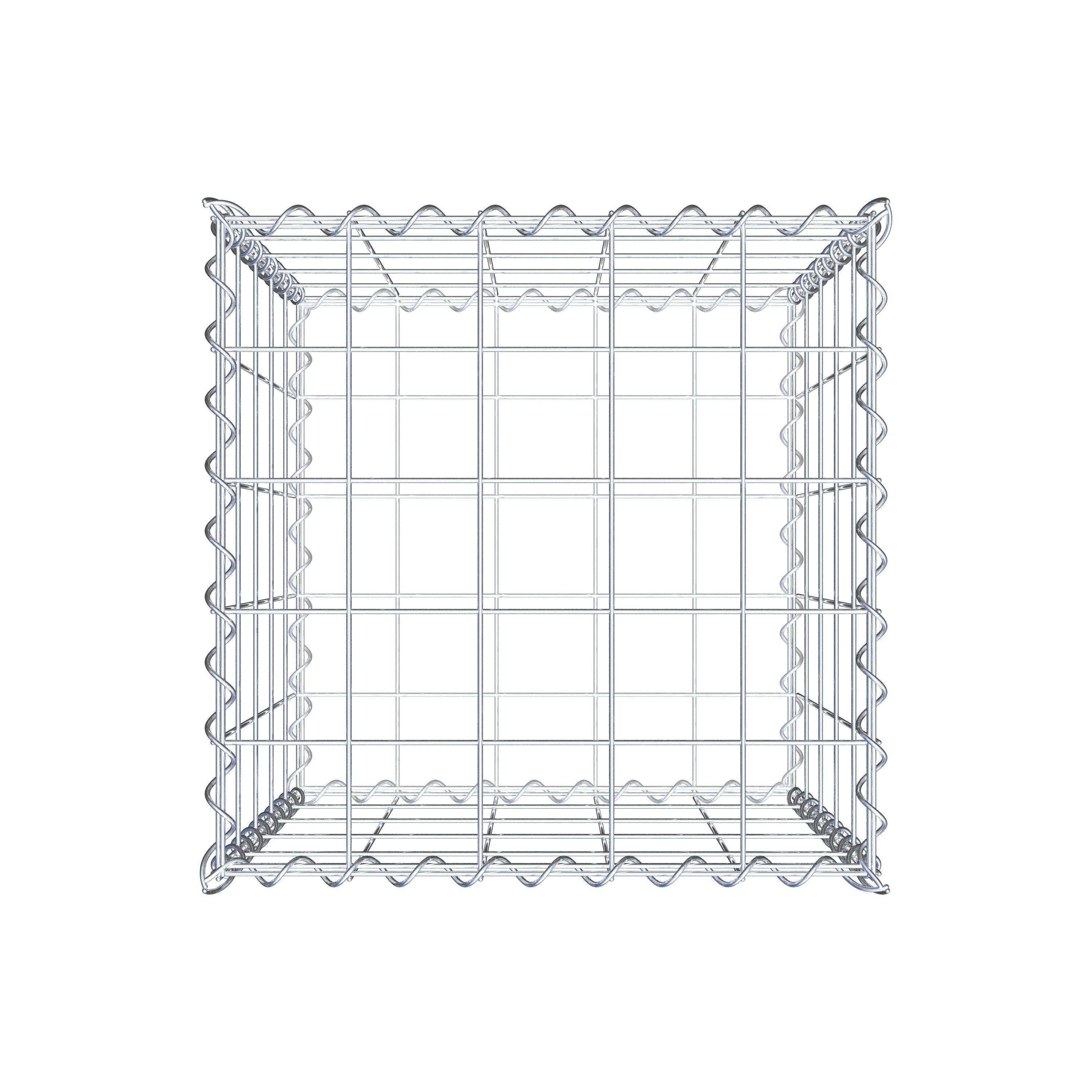 Gabion 50 cm x 50 cm x 50 cm (L x H x P), mailles 10 cm x 10 cm, spirale