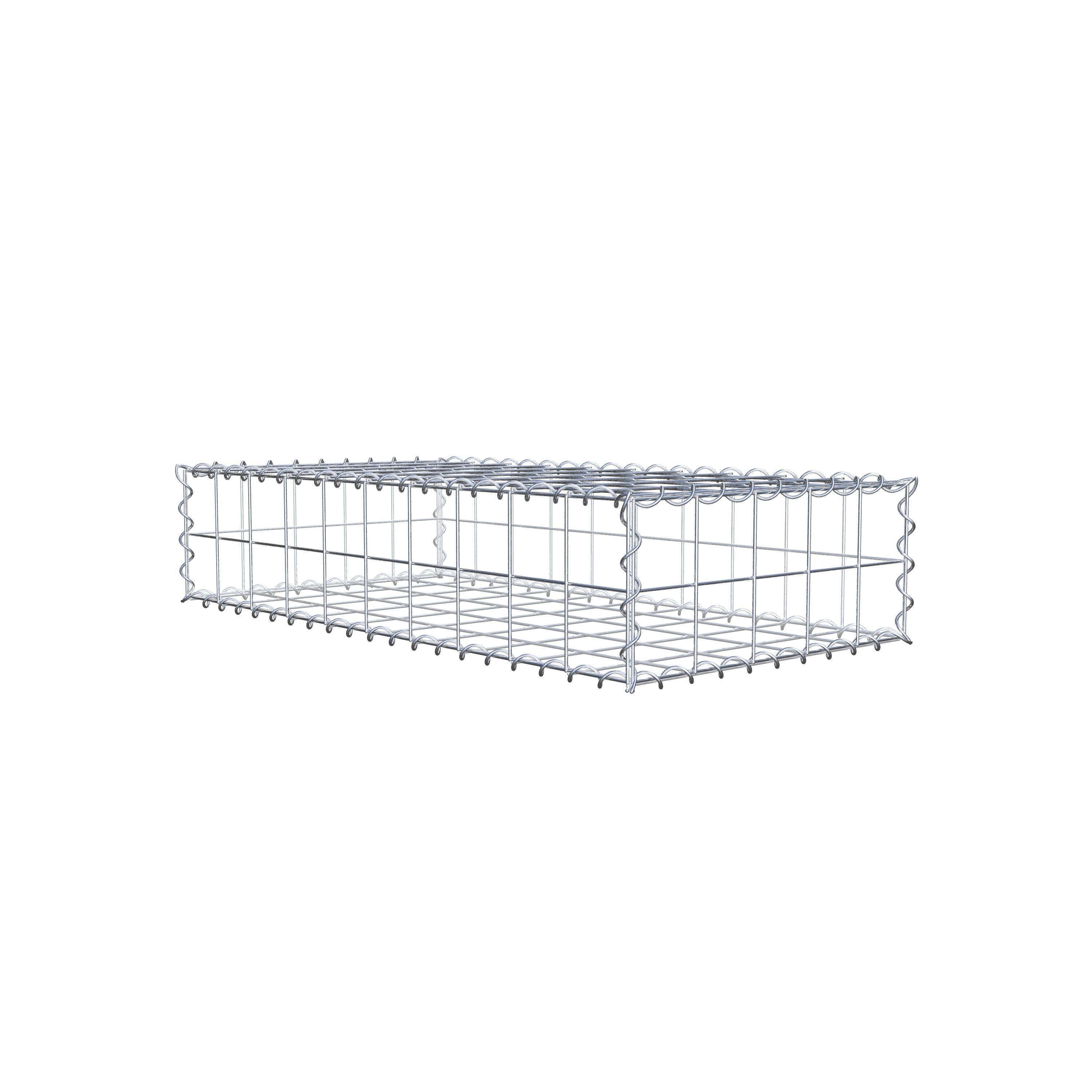 Gabião 100 cm x 20 cm x 50 cm (C x A x P), malhagem 10 cm x 10 cm, espiral