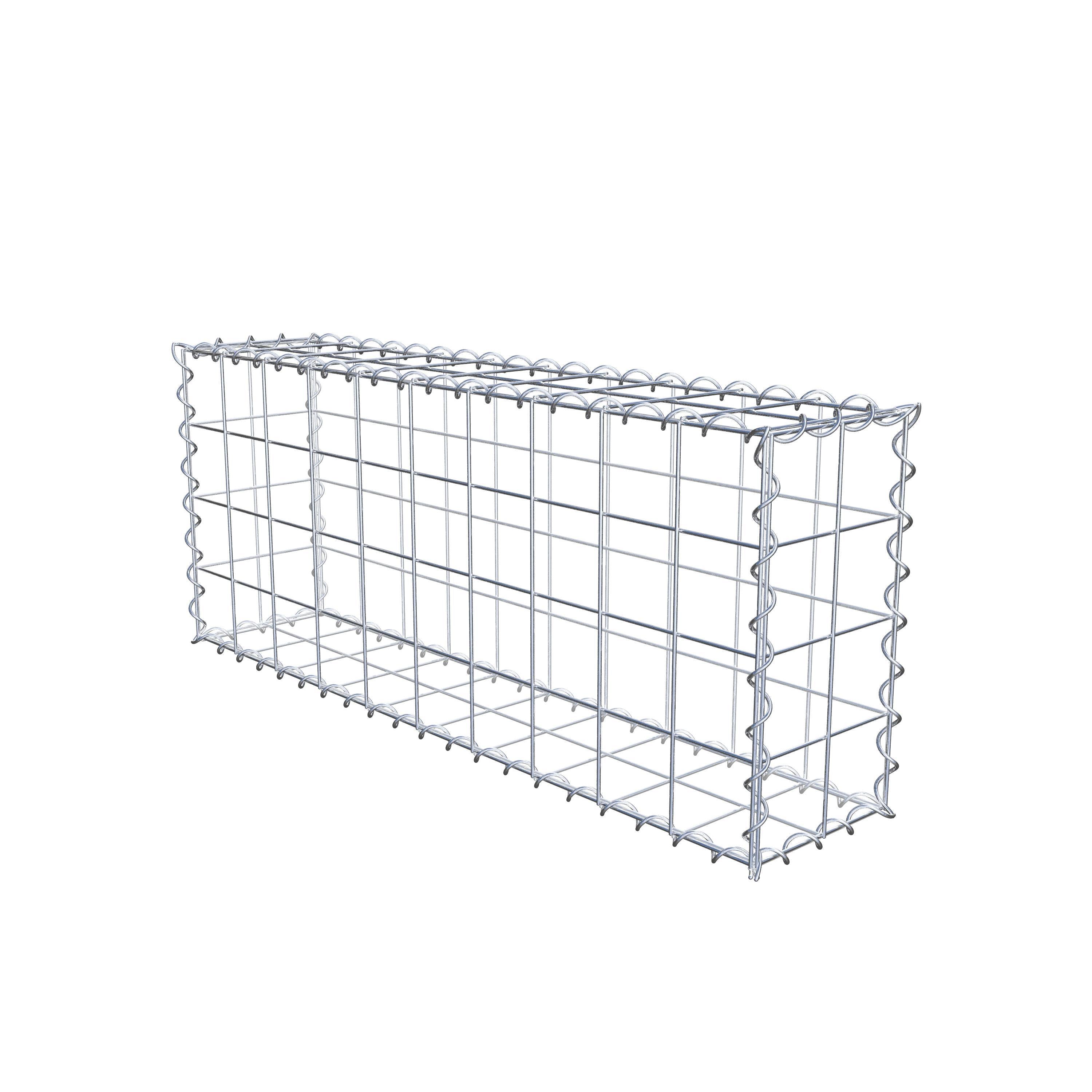 Gabione 100 cm x 40 cm x 20 cm (L x H x T), Maschenweite 10 cm x 10 cm, Spirale