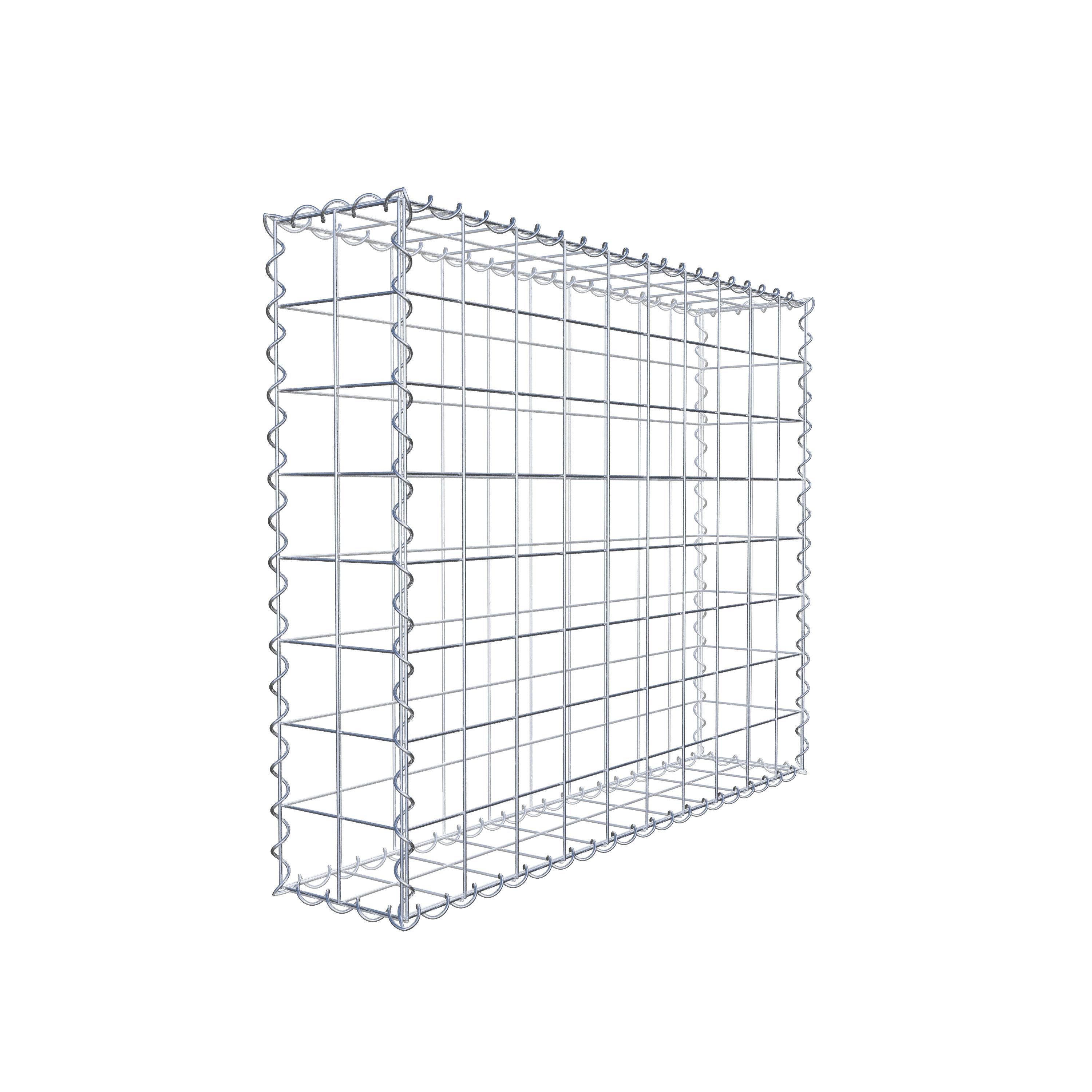 Gabião 100 cm x 80 cm x 20 cm (C x A x P), malhagem 10 cm x 10 cm, espiral