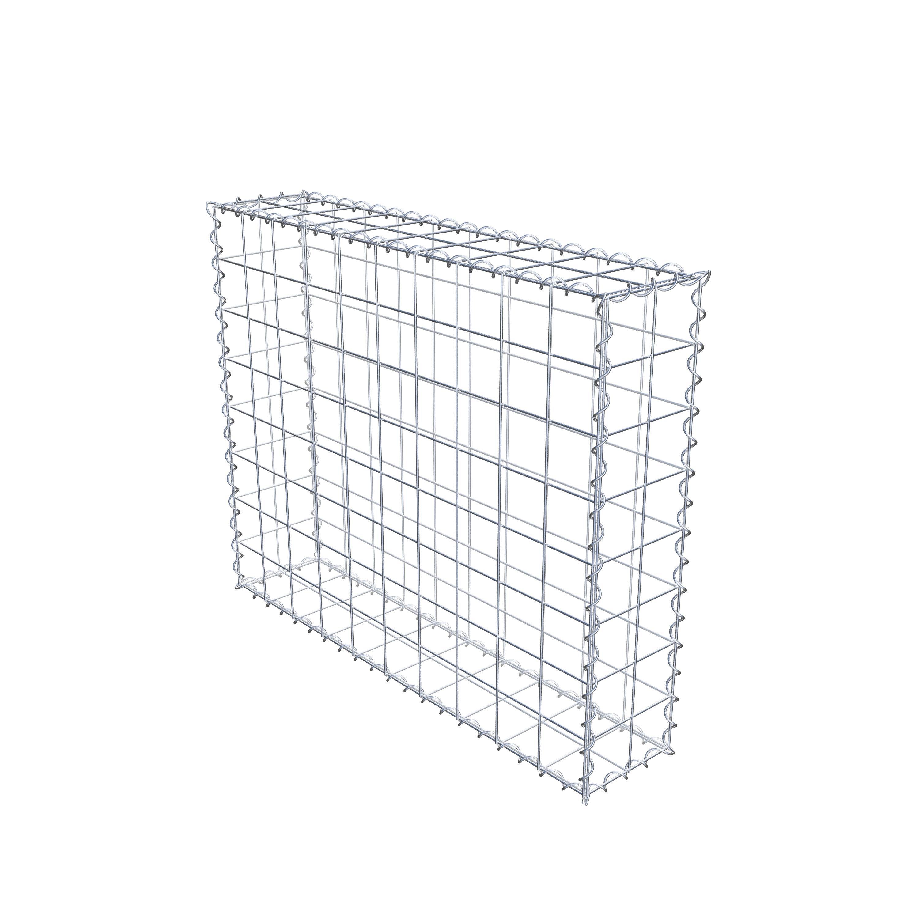 Gabião 100 cm x 80 cm x 20 cm (C x A x P), malhagem 10 cm x 10 cm, espiral