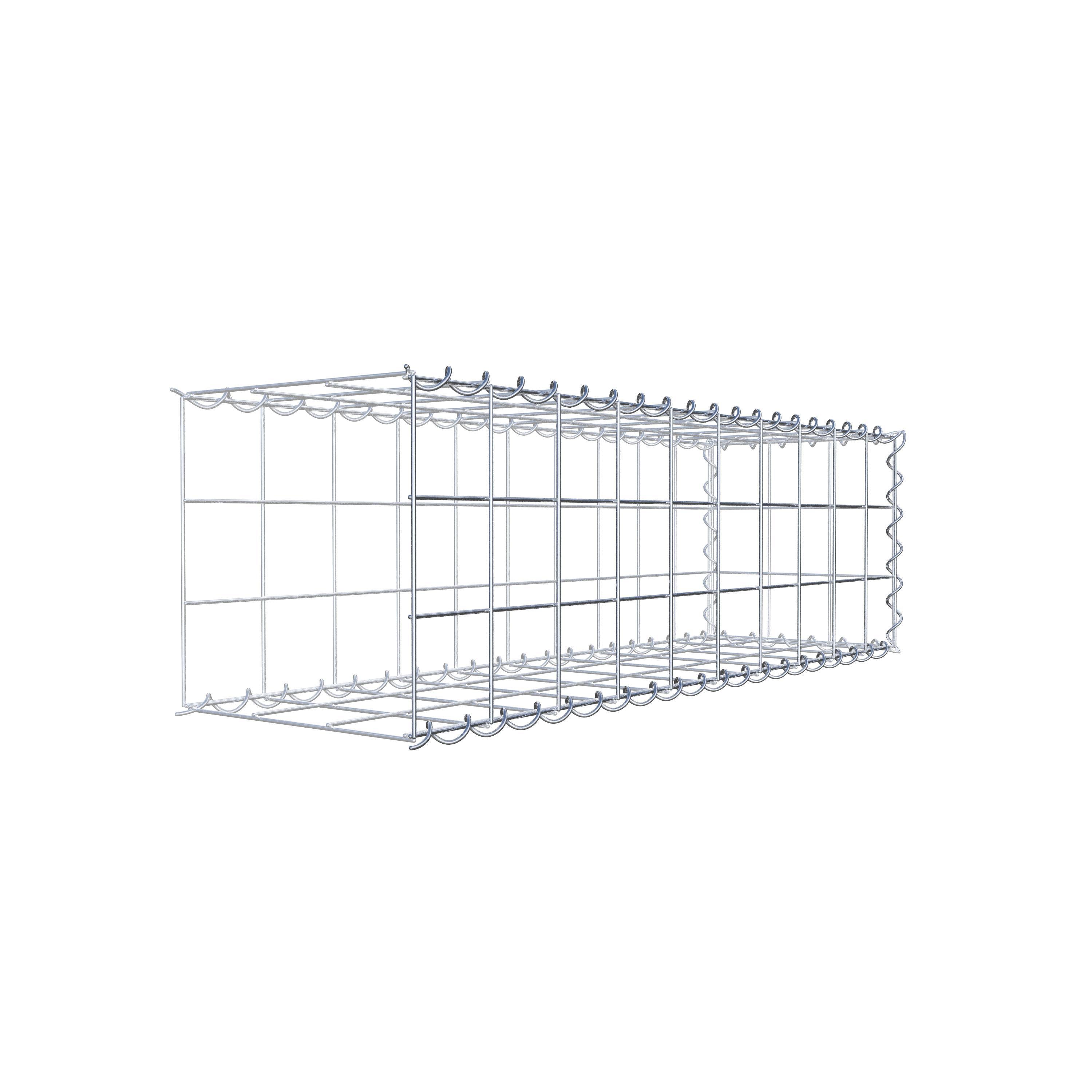 Gabião tipo 2 100 cm x 30 cm x 30 cm (C x A x P), malhagem 10 cm x 10 cm, espiral