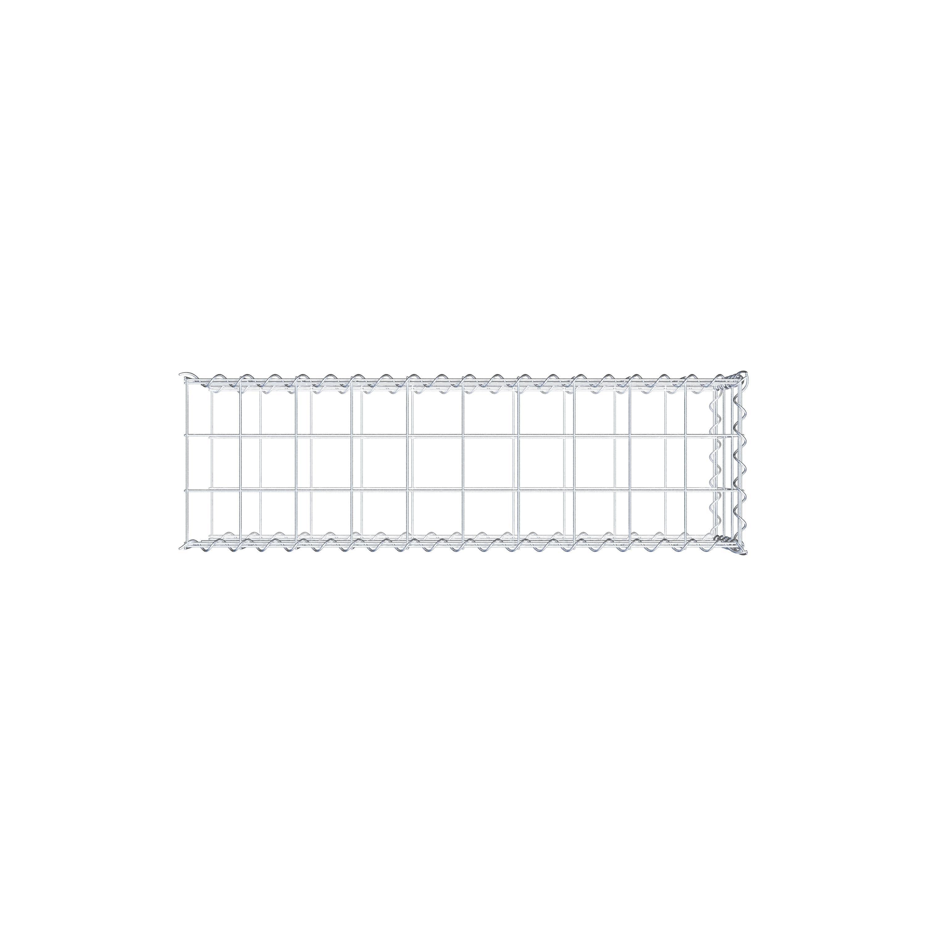 Gabião tipo 2 100 cm x 30 cm x 30 cm (C x A x P), malhagem 10 cm x 10 cm, espiral