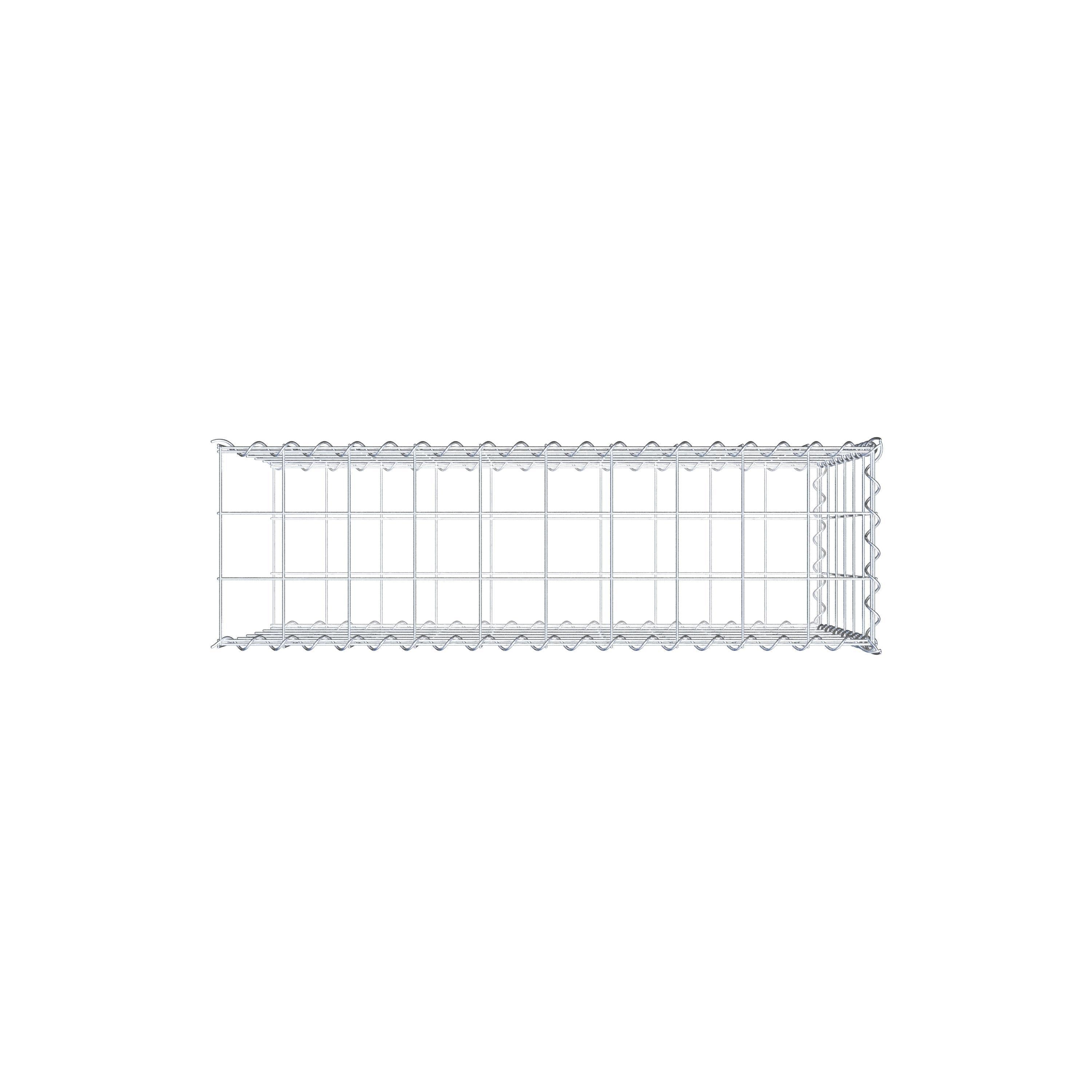 Opvokset gabion type 2 100 cm x 60 cm x 30 cm (L x H x D), maskestørrelse 10 cm x 10 cm, spiral