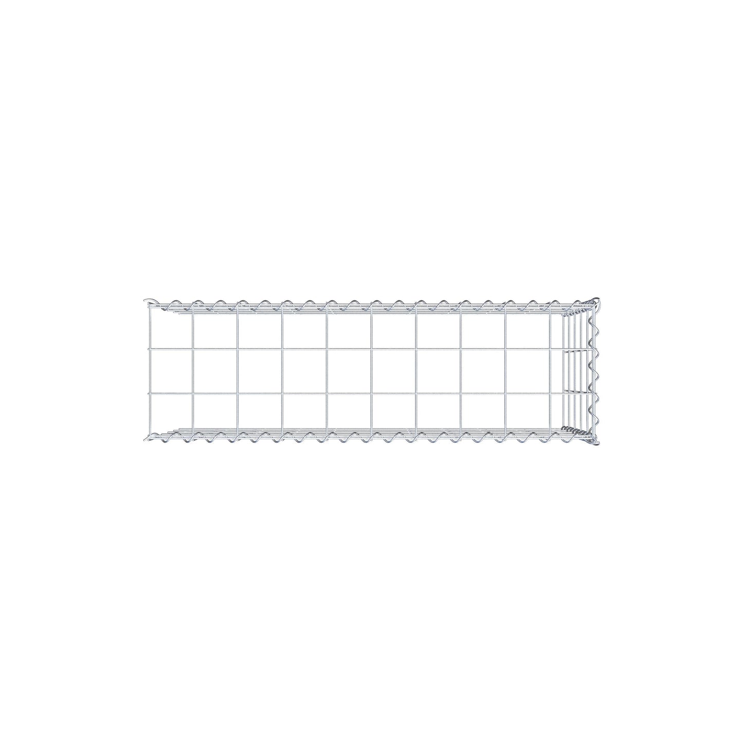 Aangebouwde schanskorf type 4 100 cm x 50 cm x 30 cm (L x H x D), maaswijdte 10 cm x 10 cm, spiraal