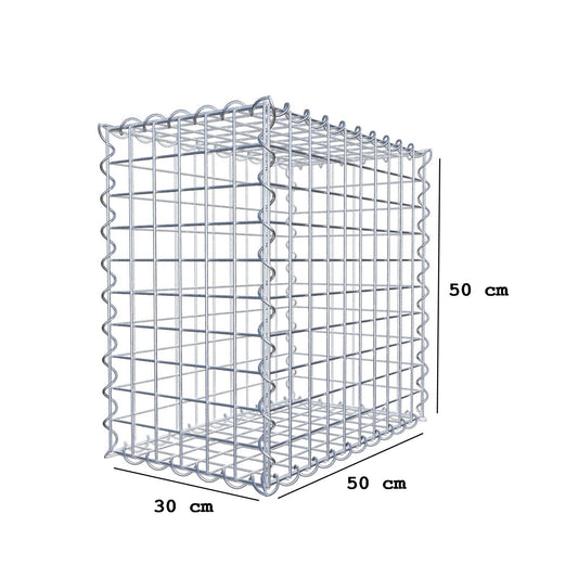 Gabion 50 cm x 50 cm x 30 cm (L x H x P), mailles 5 cm x 5 cm, spirale