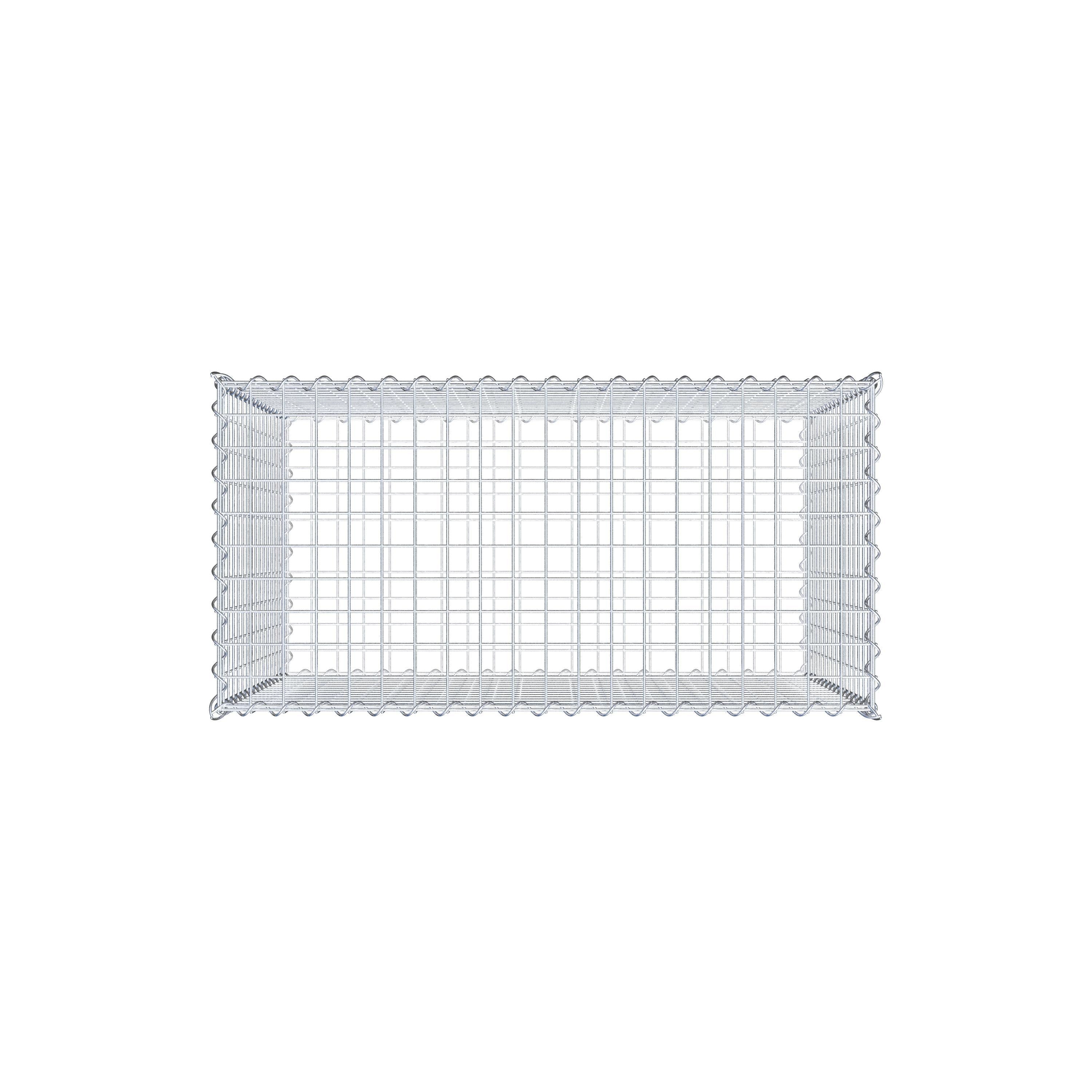 Gabbione 100 cm x 80 cm x 50 cm (L x H x P), maglia 5 cm x 5 cm, spirale