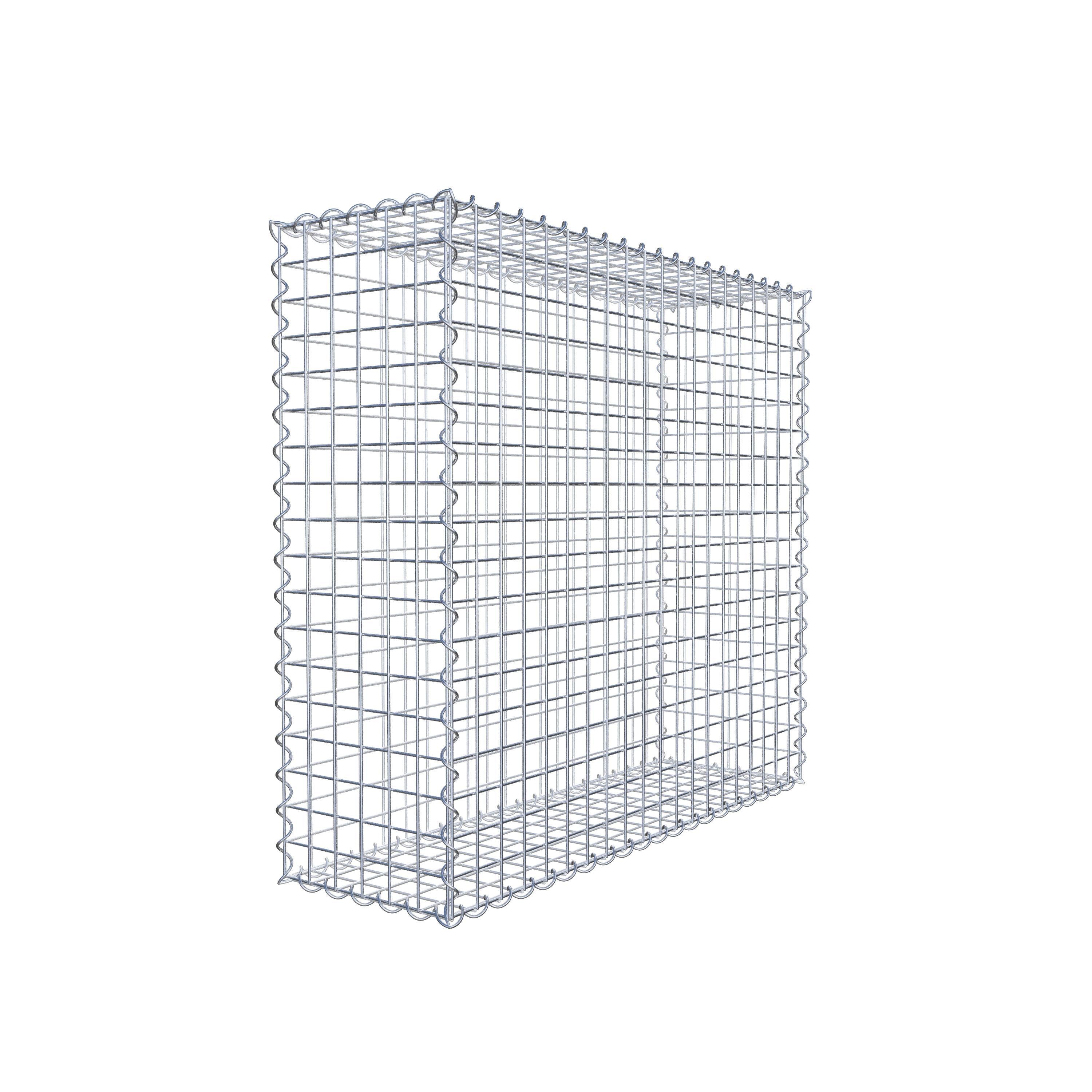 Gabião 100 cm x 90 cm x 30 cm (C x A x P), malhagem 5 cm x 5 cm, espiral