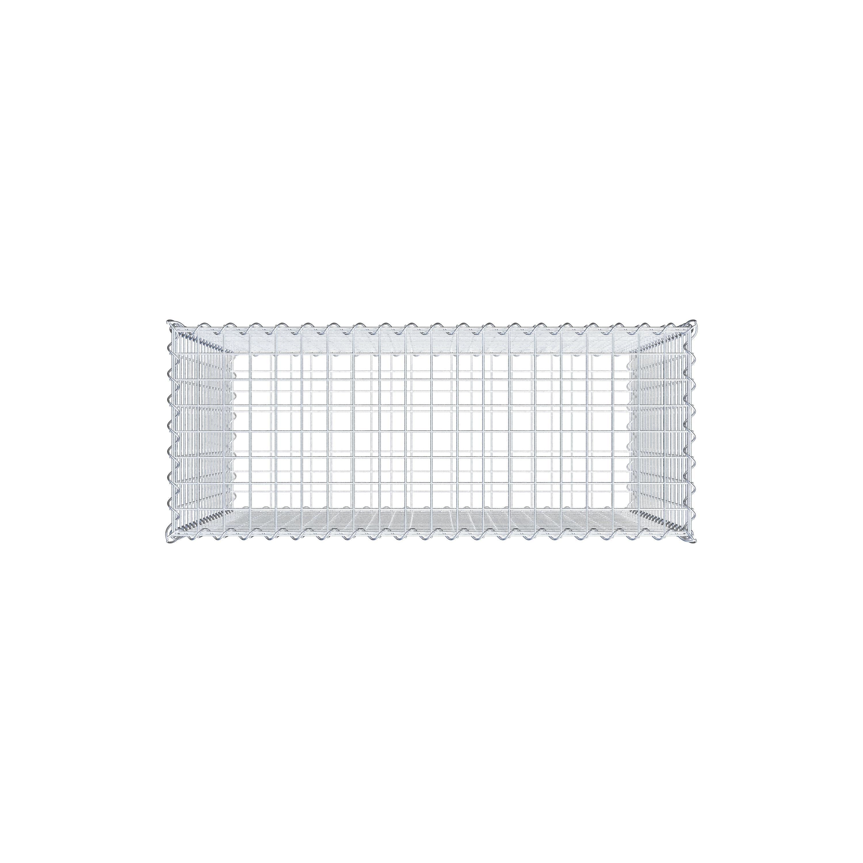 Gabbione 100 cm x 90 cm x 40 cm (L x H x P), maglia 5 cm x 5 cm, spirale