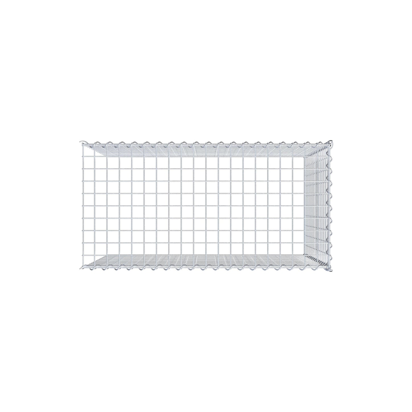 Opvokset gabion type 4 100 cm x 80 cm x 50 cm (L x H x D), maskestørrelse 5 cm x 5 cm, spiral