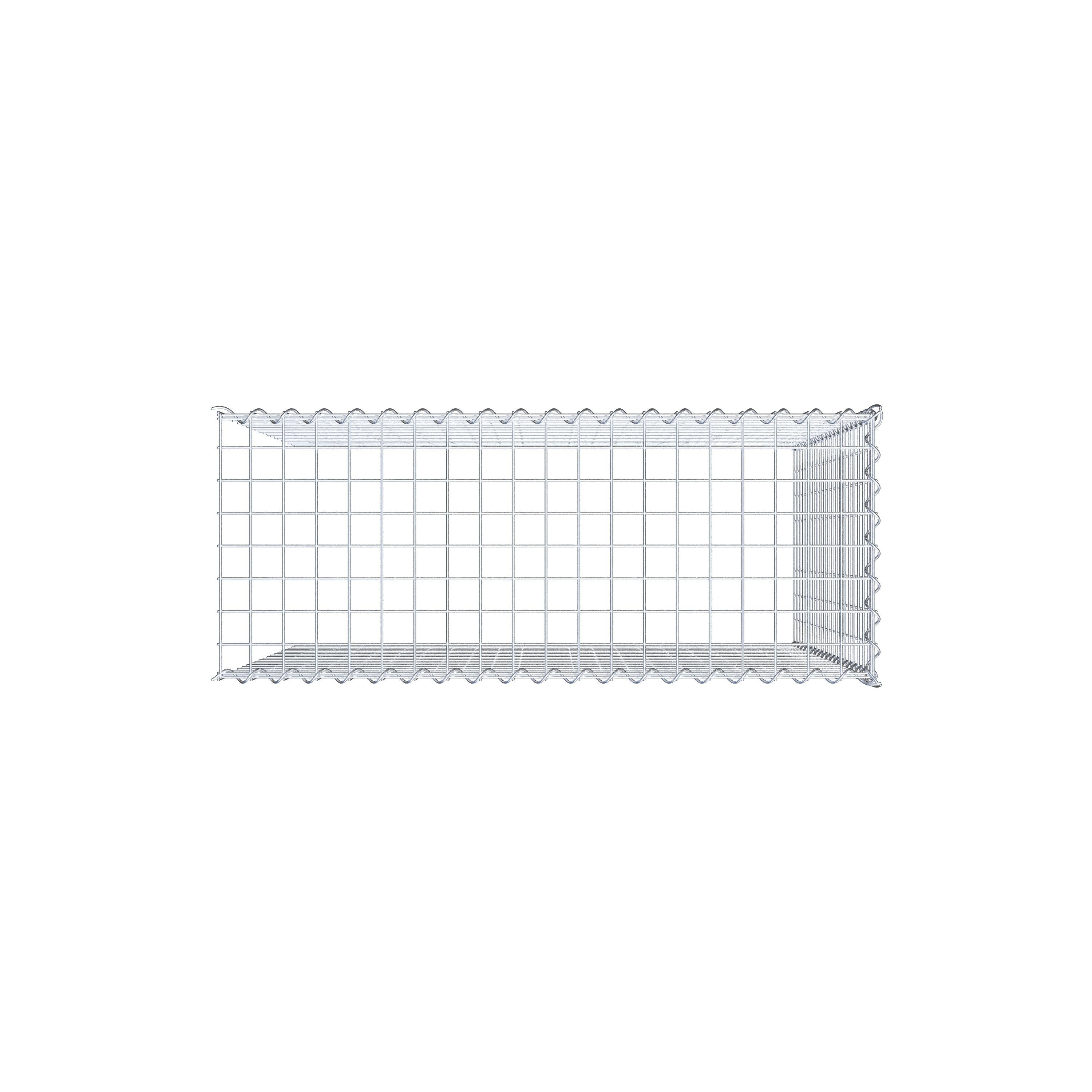Gabião tipo 4 100 cm x 100 cm x 40 cm (C x A x P), malhagem 5 cm x 5 cm, espiral