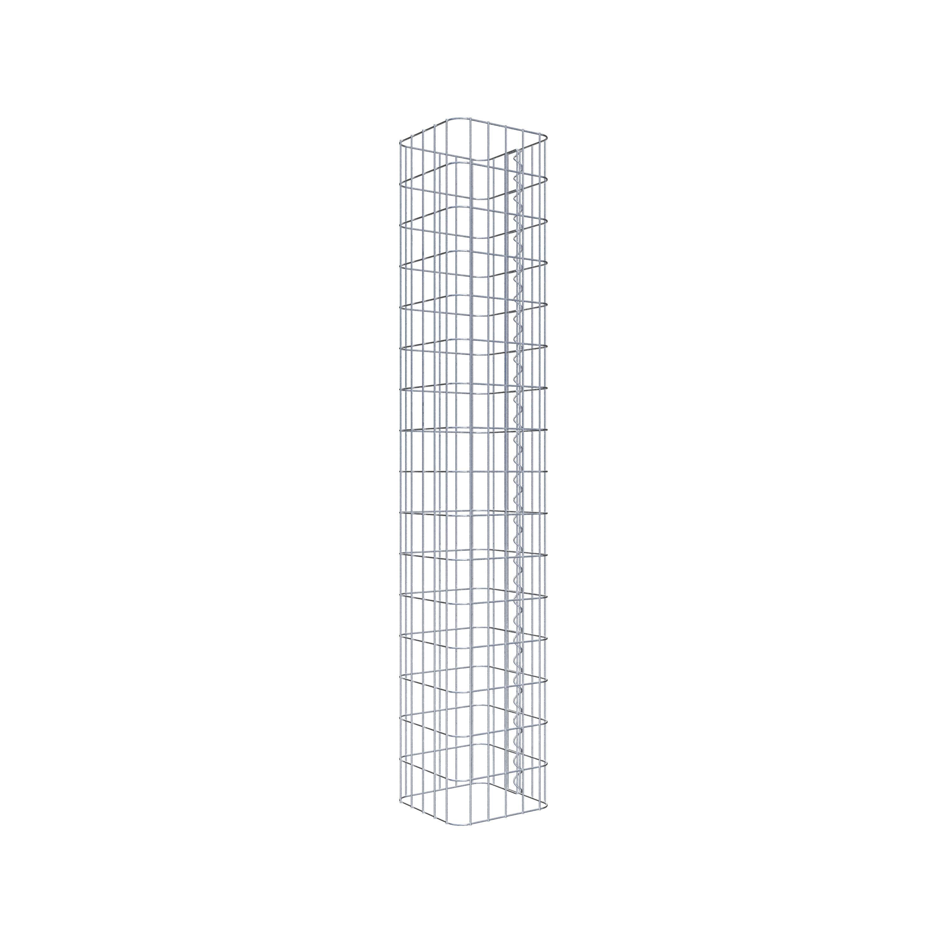 Colonna di gabbioni angolare 27 cm x 27 cm, altezza 160 cm, MW 5 cm x 10 cm