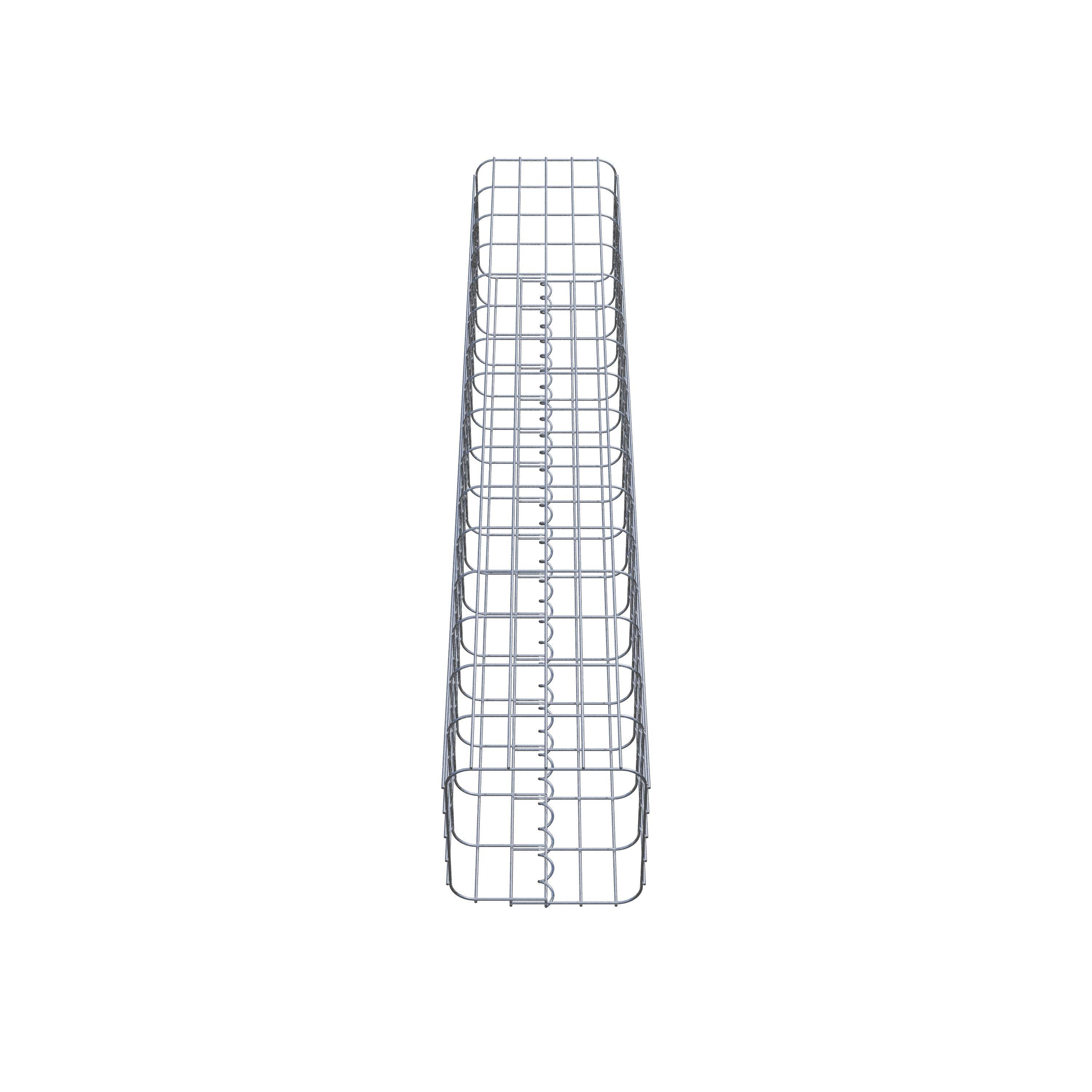 Colonna di gabbioni angolare 27 cm x 27 cm, altezza 160 cm, MW 5 cm x 10 cm