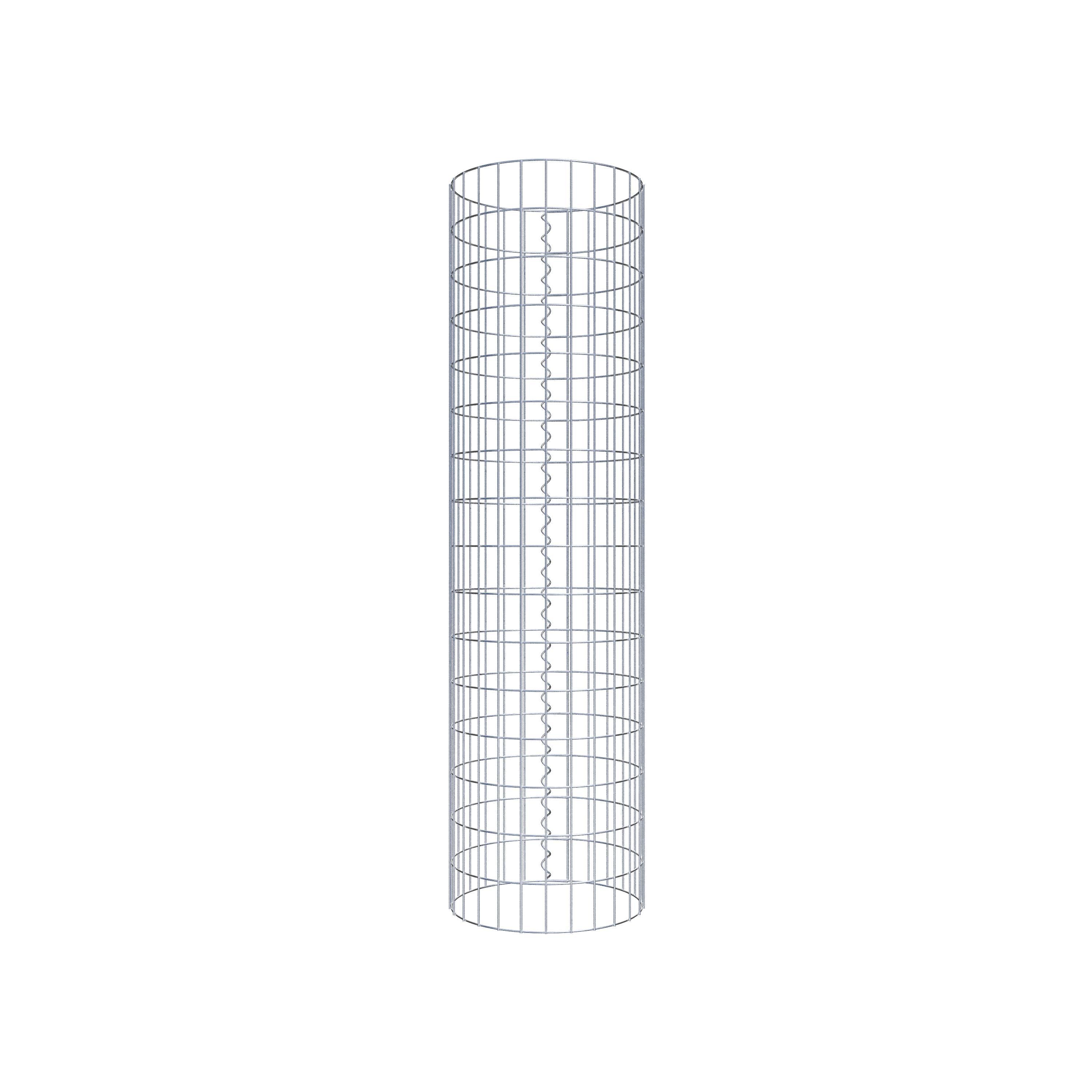 Colonna gabbionata rotonda 42 cm di diametro, 160 cm di altezza, maglia 5 cm x 10 cm
