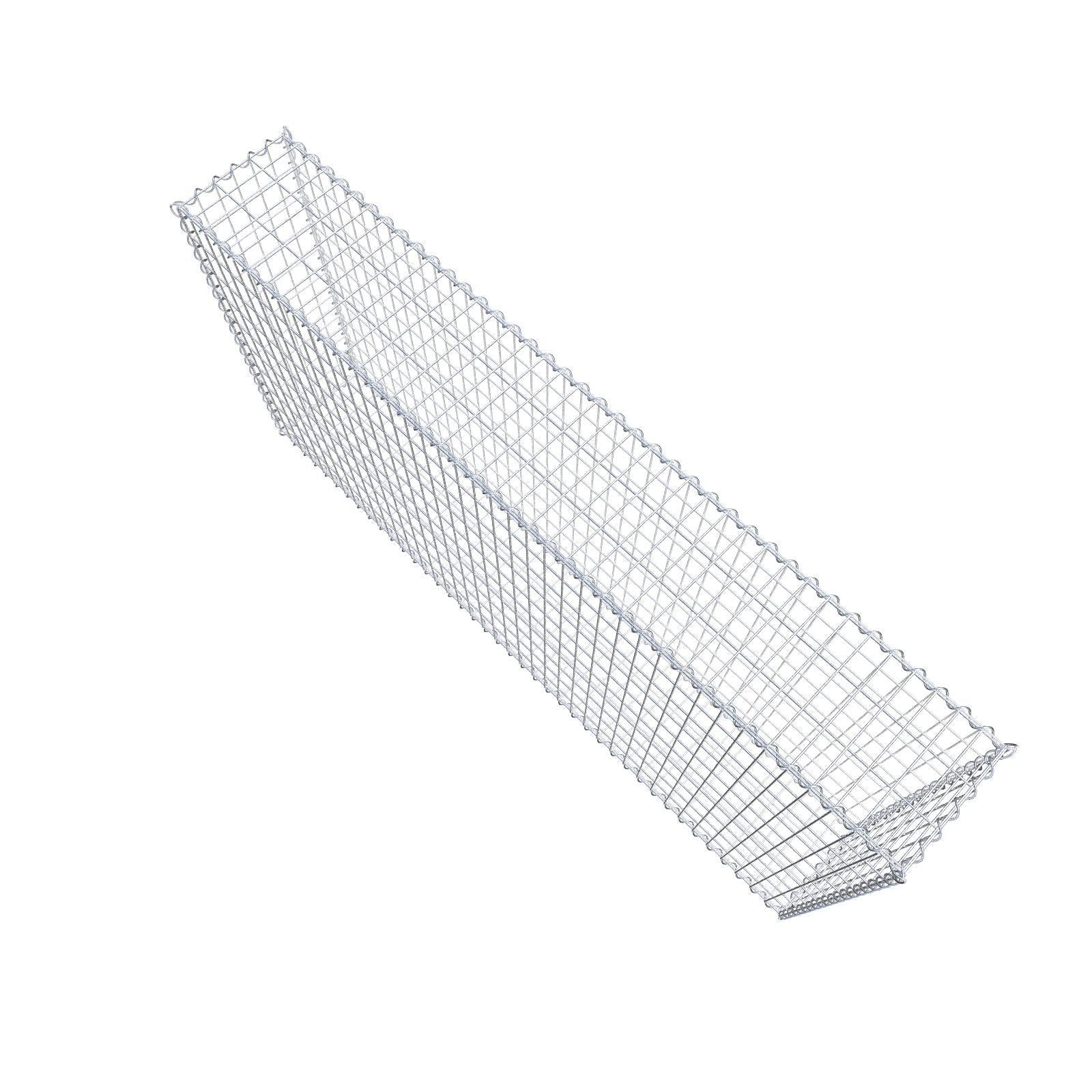 Gavión 200 cm x 100 cm x 30 cm (largo x alto x fondo), malla 5 cm x 10 cm, en espiral