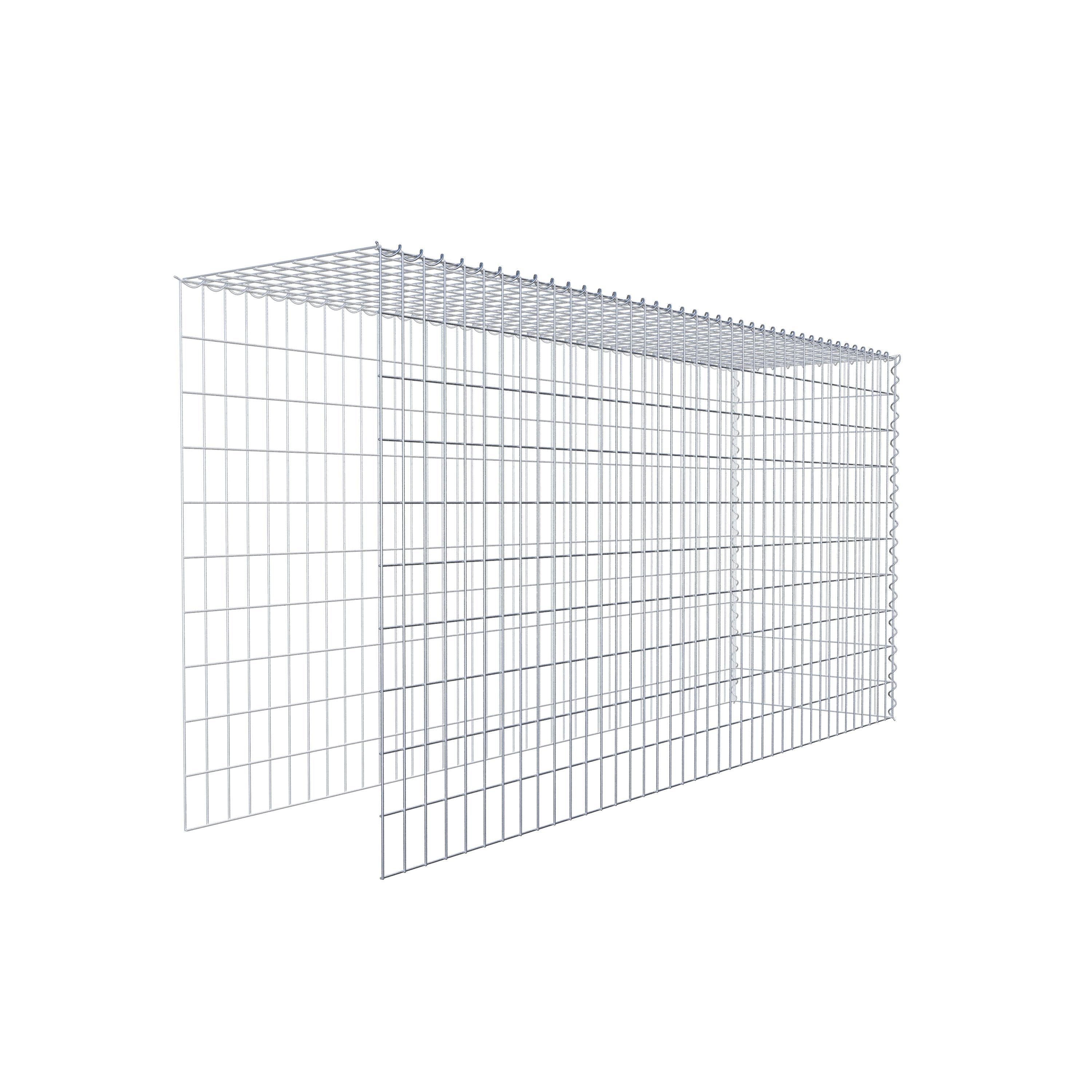 Extra gabion typ 4 200 cm x 100 cm x 50 cm (L x H x D), maskstorlek 5 cm x 10 cm, spiral