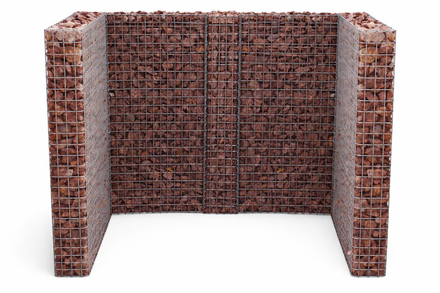 Gabionen Mülltonnenbox für 2 Tonnen 60120 l, 115 cm Höhe