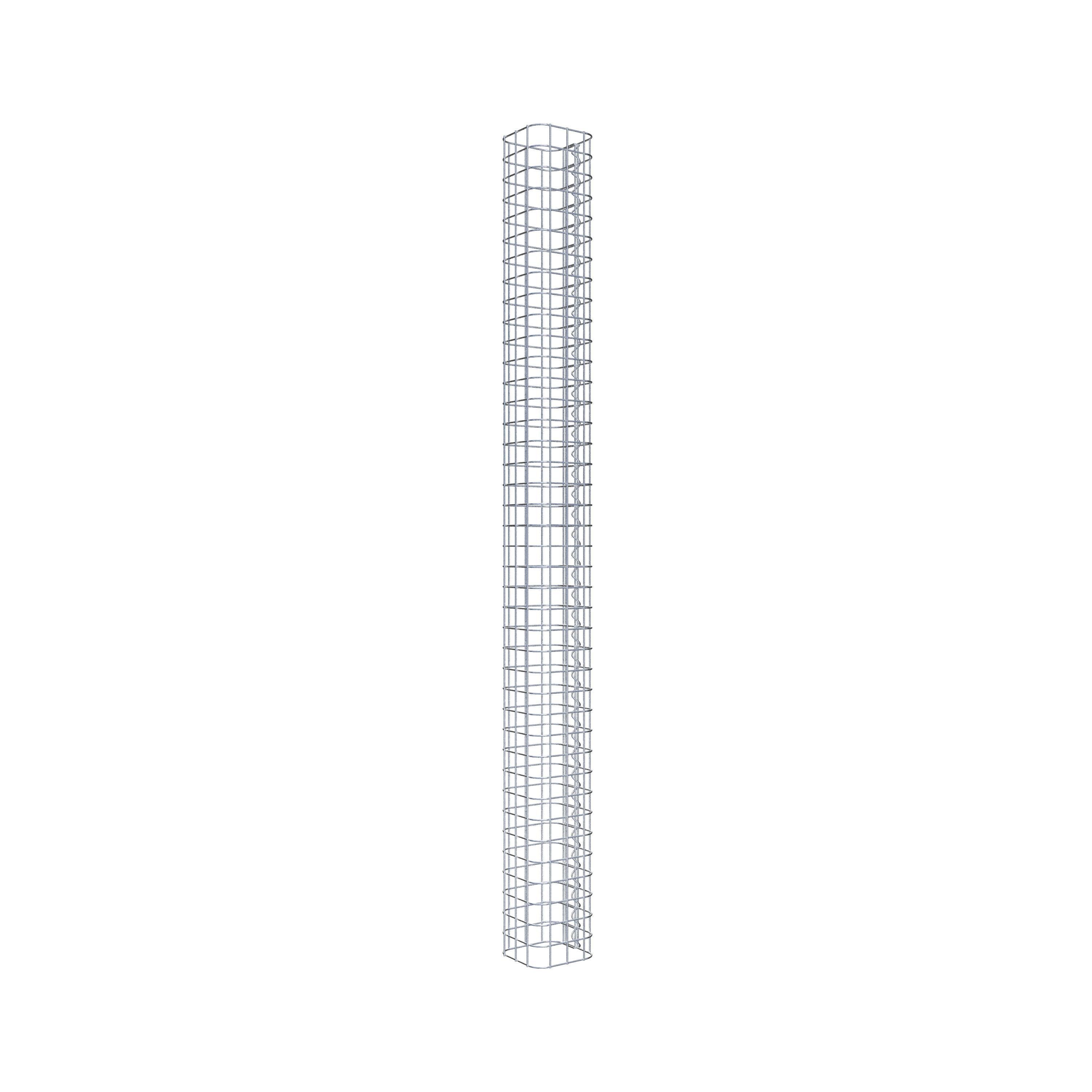 Coluna de gabião quadrada galvanizada a quente, 17 cm x 17 cm, 200 cm de altura, malha 5 cm x 5 cm