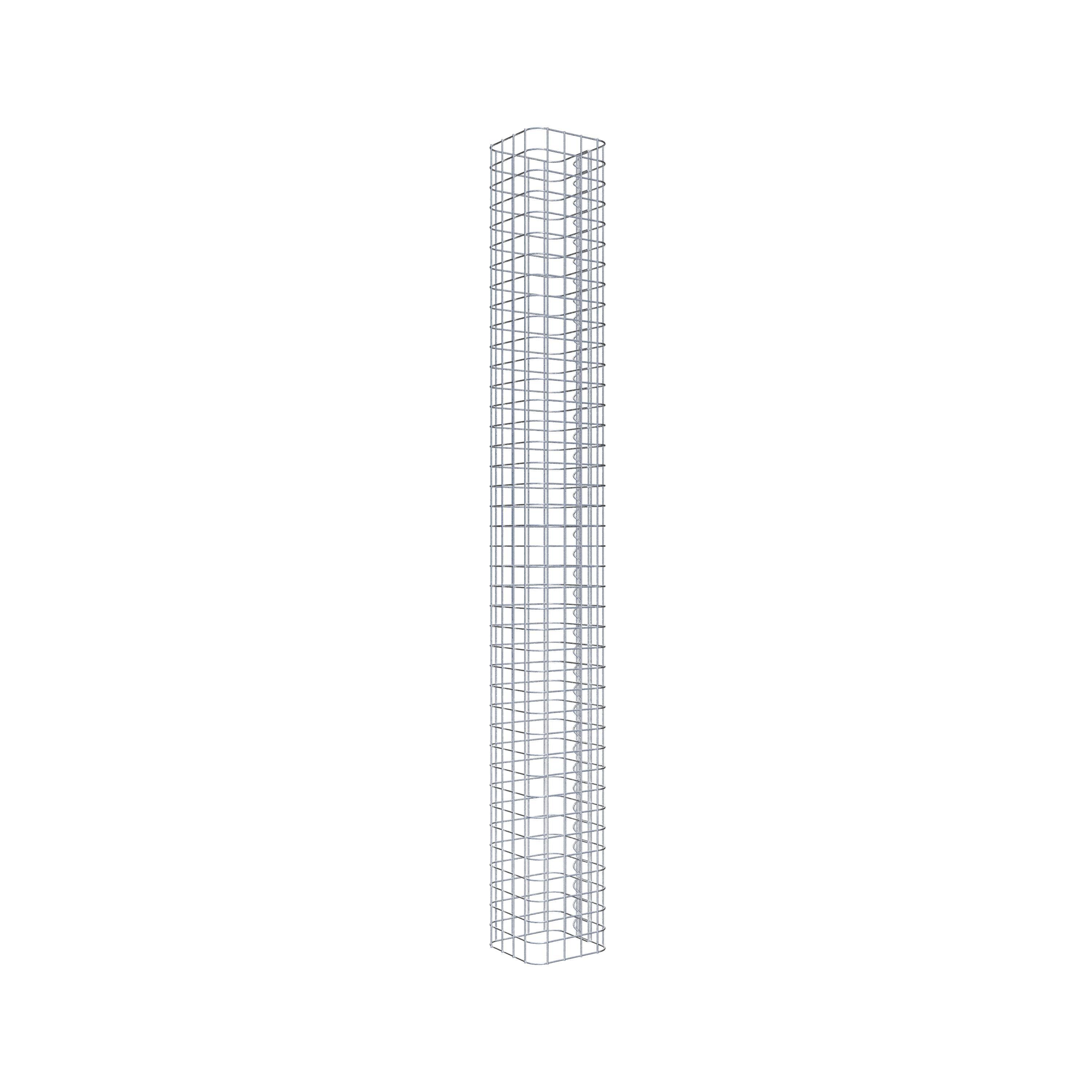 Coluna de gabião quadrada galvanizada a quente, 22 cm x 22 cm, 200 cm de altura, malha 5 cm x 5 cm