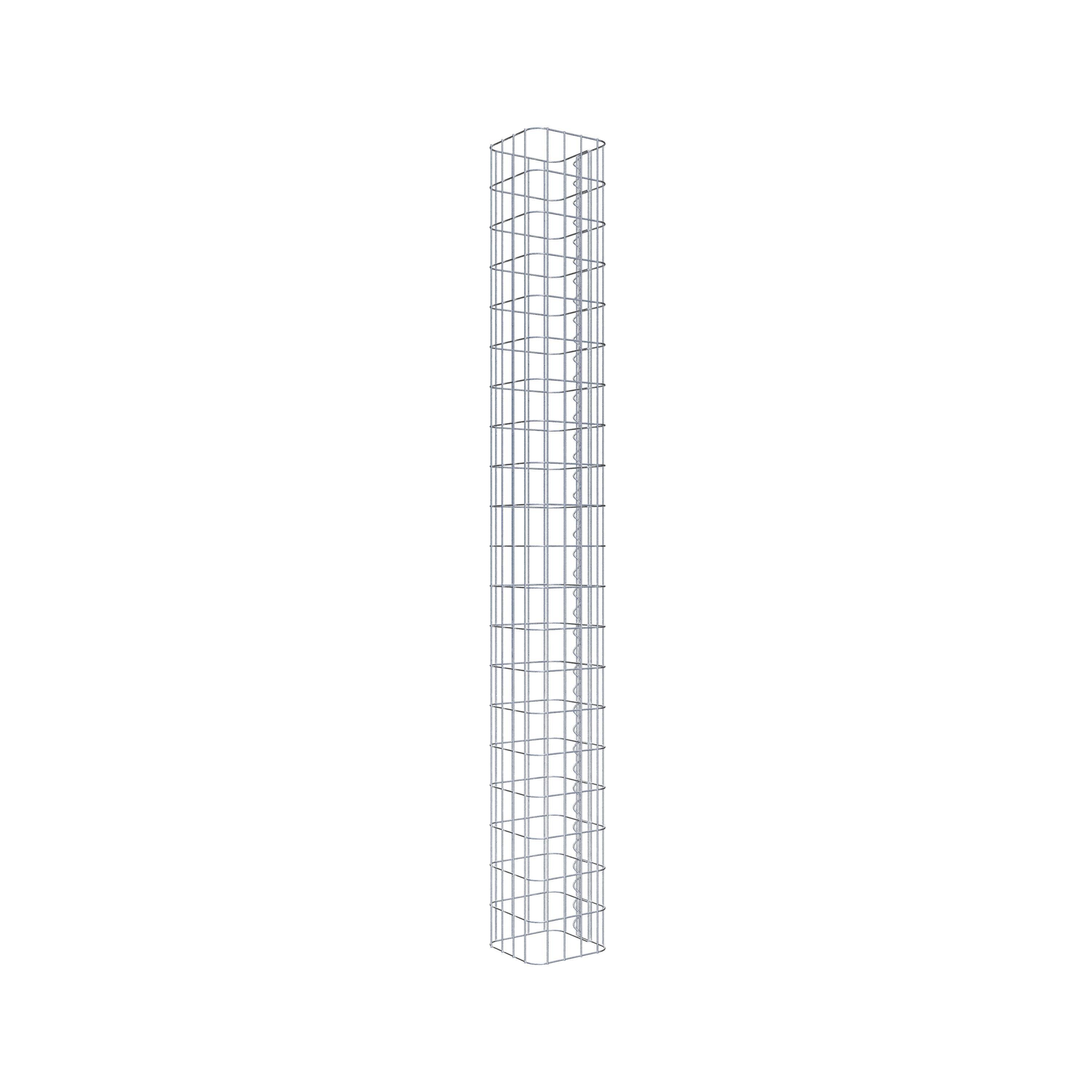 Coluna de gabião quadrada galvanizada a quente, 22 cm x 22 cm, 200 cm de altura, malha 5 cm x 10 cm