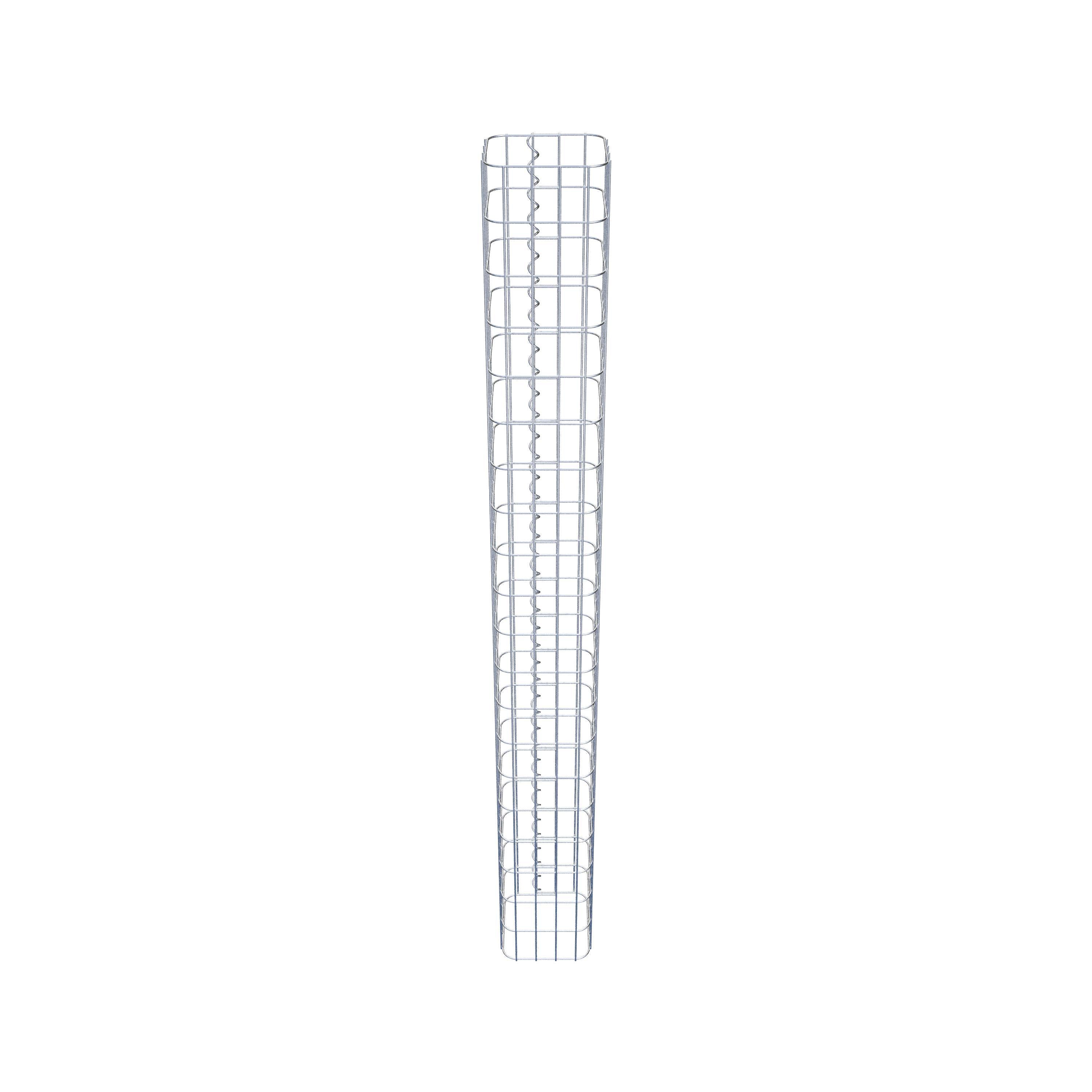Coluna de gabião quadrada galvanizada a quente, 22 cm x 22 cm, 200 cm de altura, malha 5 cm x 10 cm