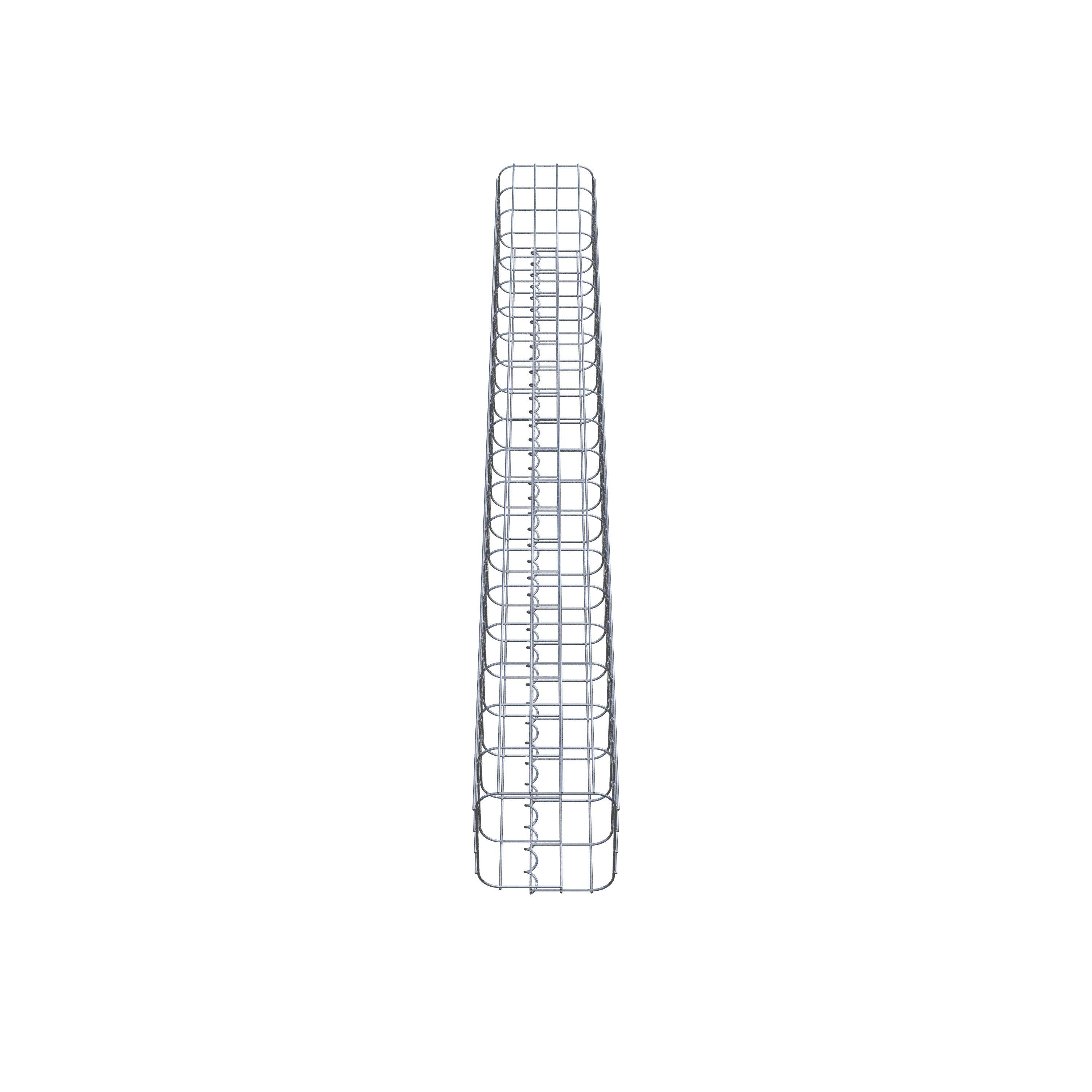 Coluna de gabião quadrada galvanizada a quente, 22 cm x 22 cm, 200 cm de altura, malha 5 cm x 10 cm