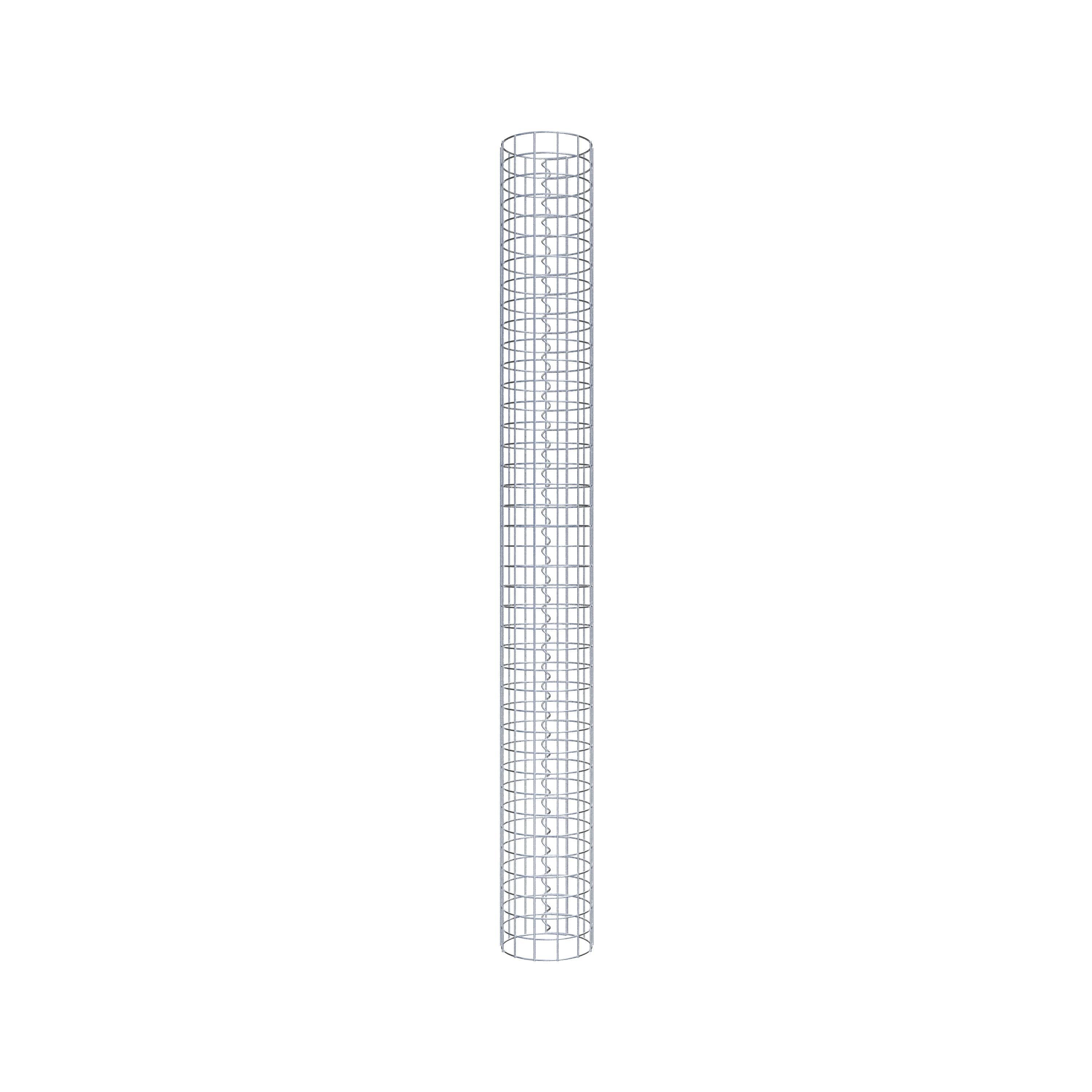 Coluna de gabião redonda galvanizada a quente, diâmetro 22 cm, altura 200 cm, malha 5 cm x 5 cm