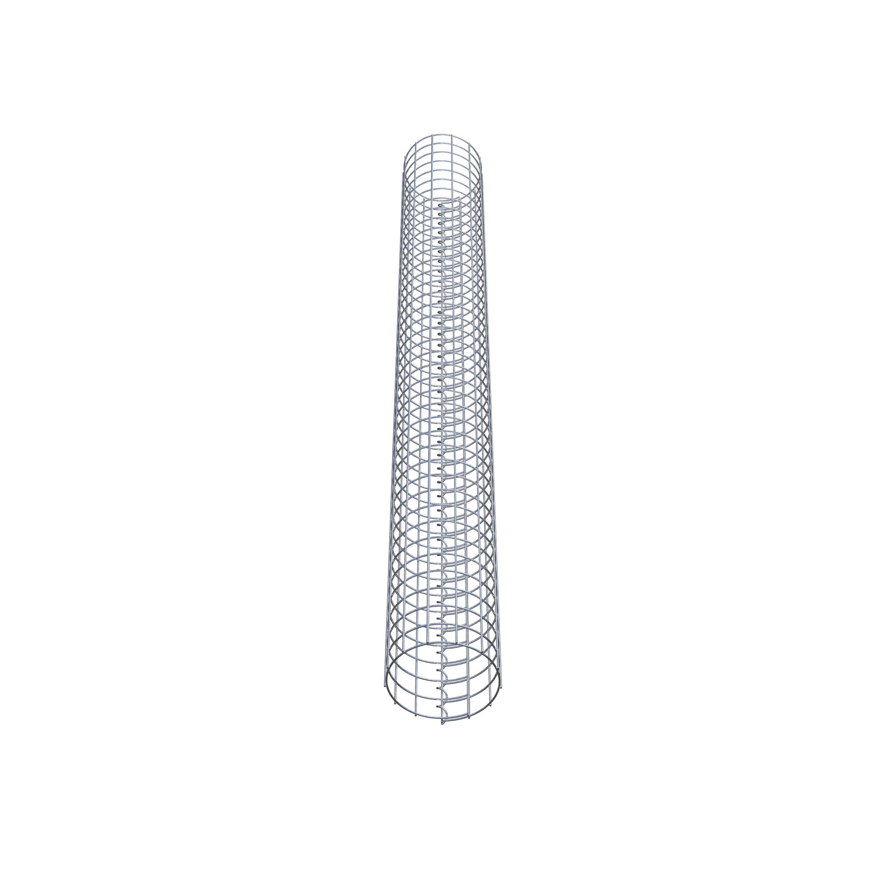 Coluna de gabião redonda galvanizada a quente, diâmetro 22 cm, altura 200 cm, malha 5 cm x 5 cm