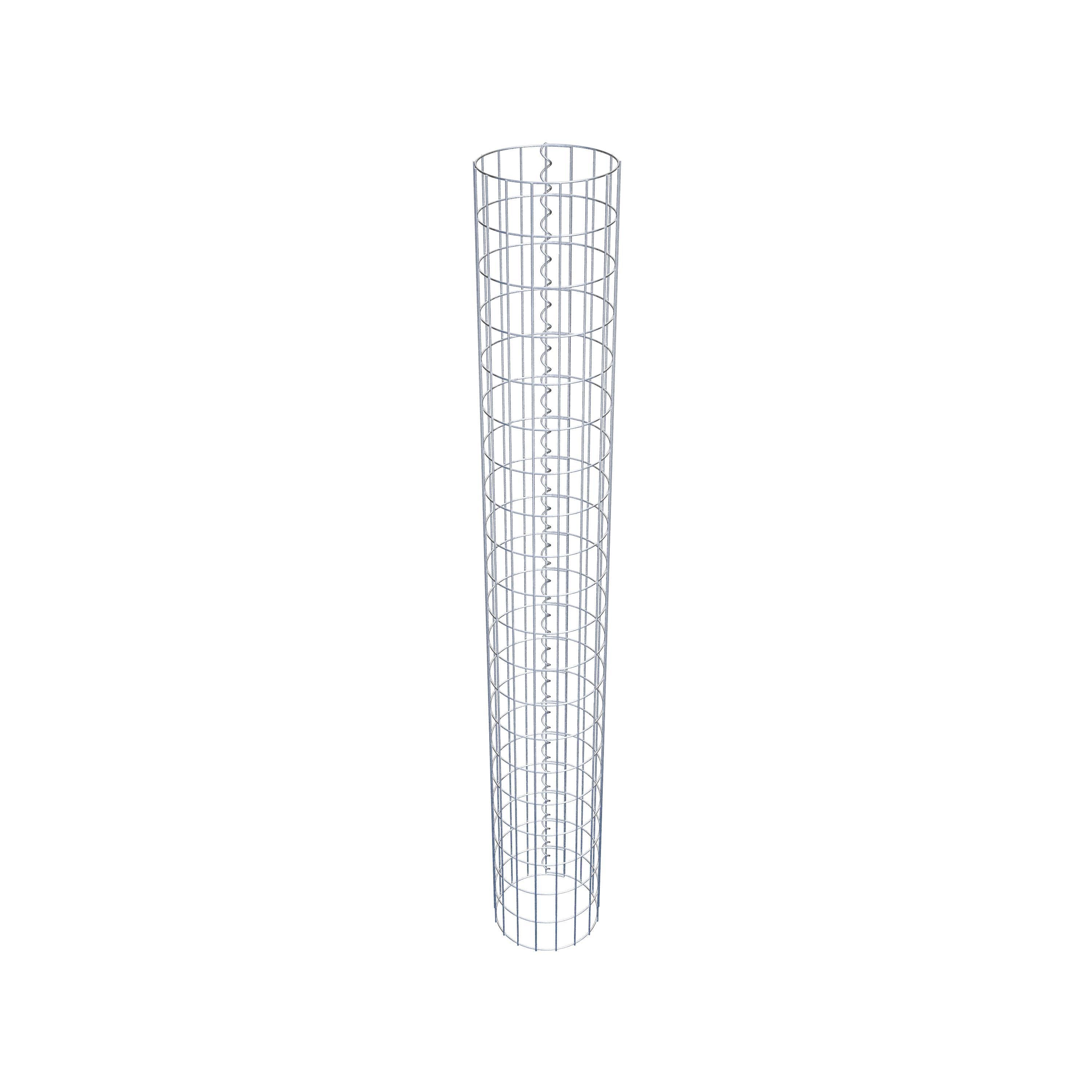 Colonne de gabion ronde galvanisée à chaud, 27 cm de diamètre, 200 cm de hauteur, MW 5 cm x 10 cm