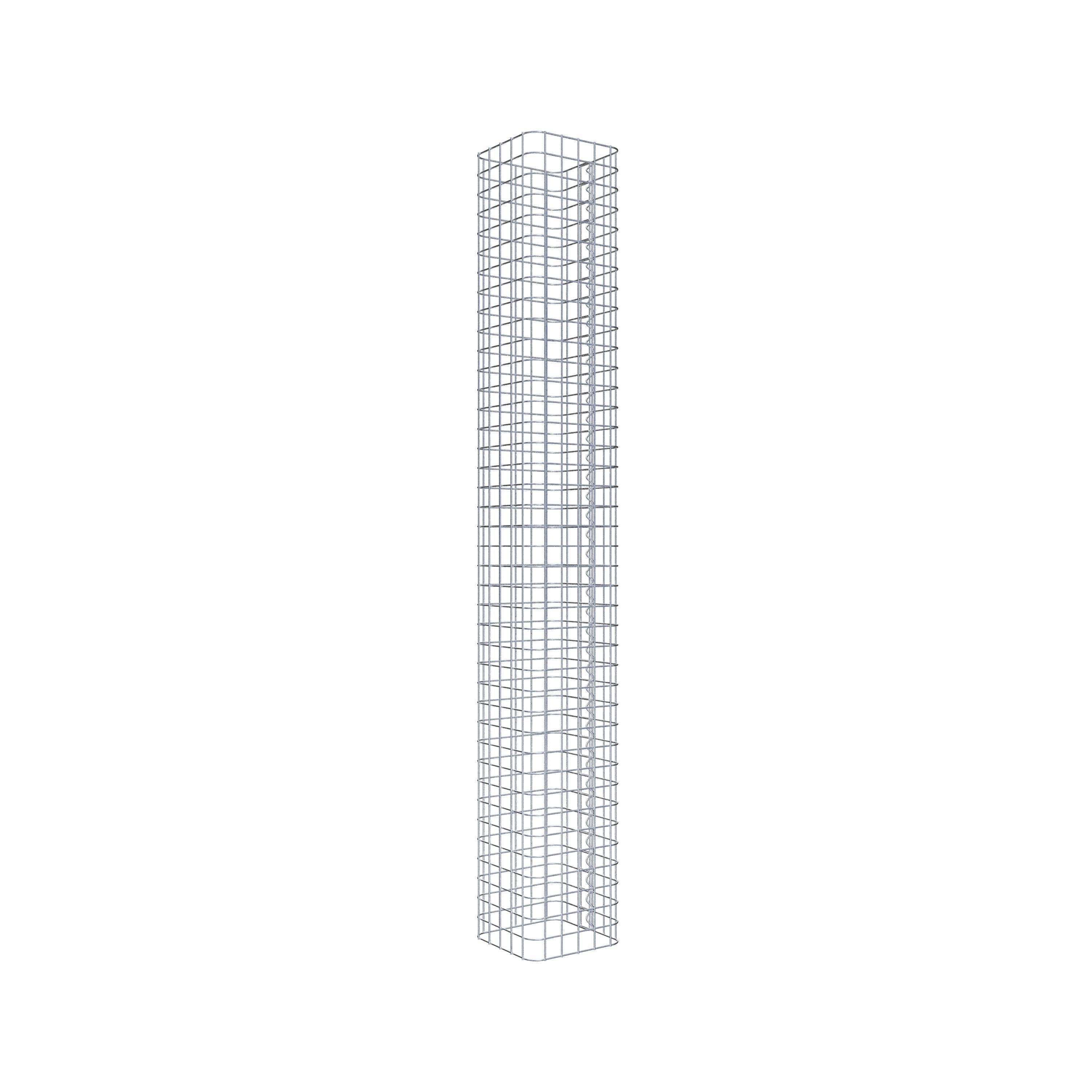 Coluna de gabião quadrada galvanizada a quente, 27 cm x 27 cm, 200 cm de altura, malha 5 cm x 5 cm