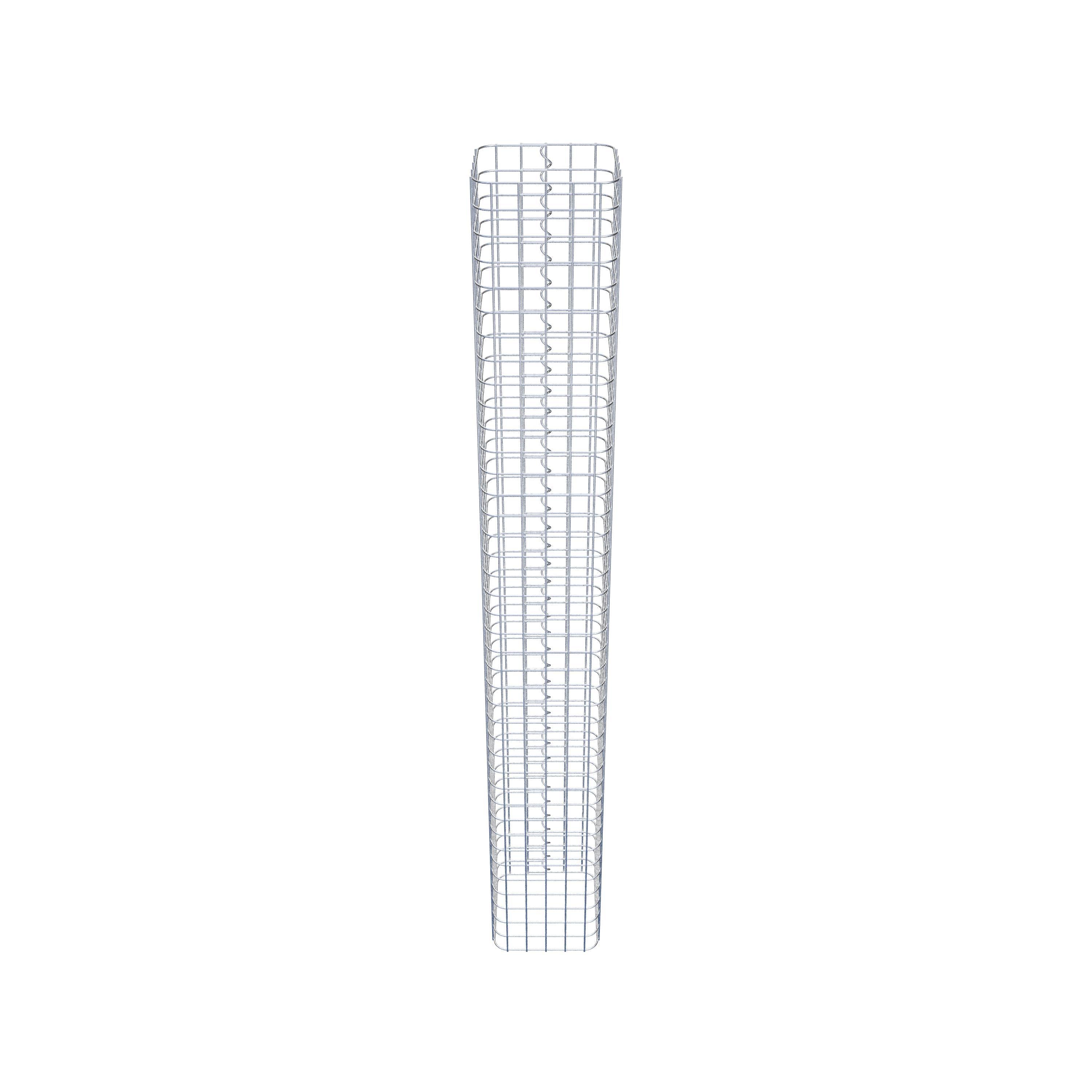 Coluna de gabião quadrada galvanizada a quente, 27 cm x 27 cm, 200 cm de altura, malha 5 cm x 5 cm