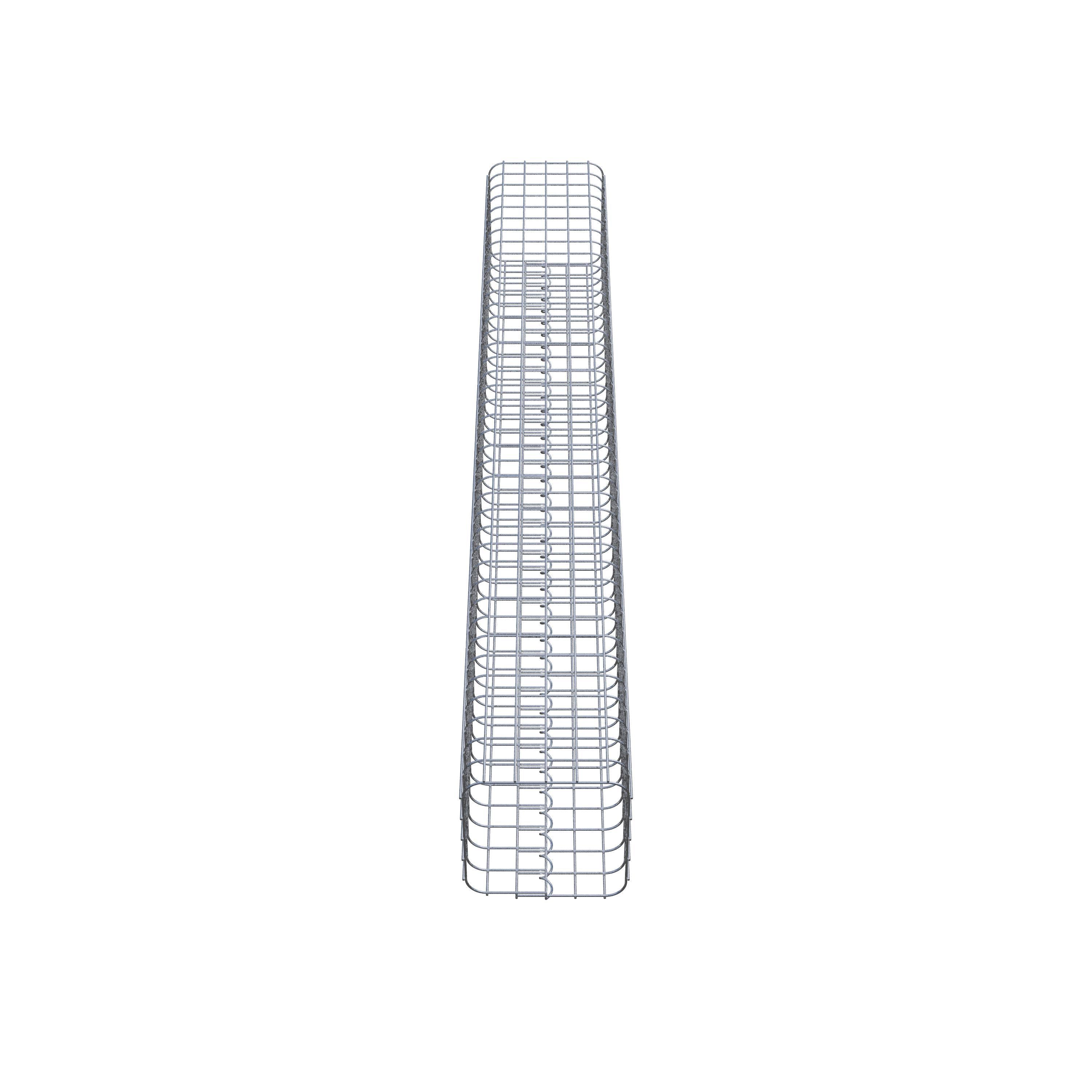Coluna de gabião quadrada galvanizada a quente, 27 cm x 27 cm, 200 cm de altura, malha 5 cm x 5 cm